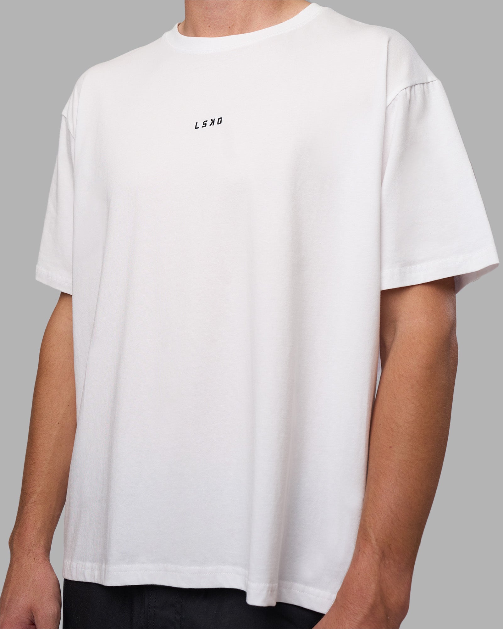 Go-To FLXCotton Oversized Tee - White-Black | LSKD – LSKD US