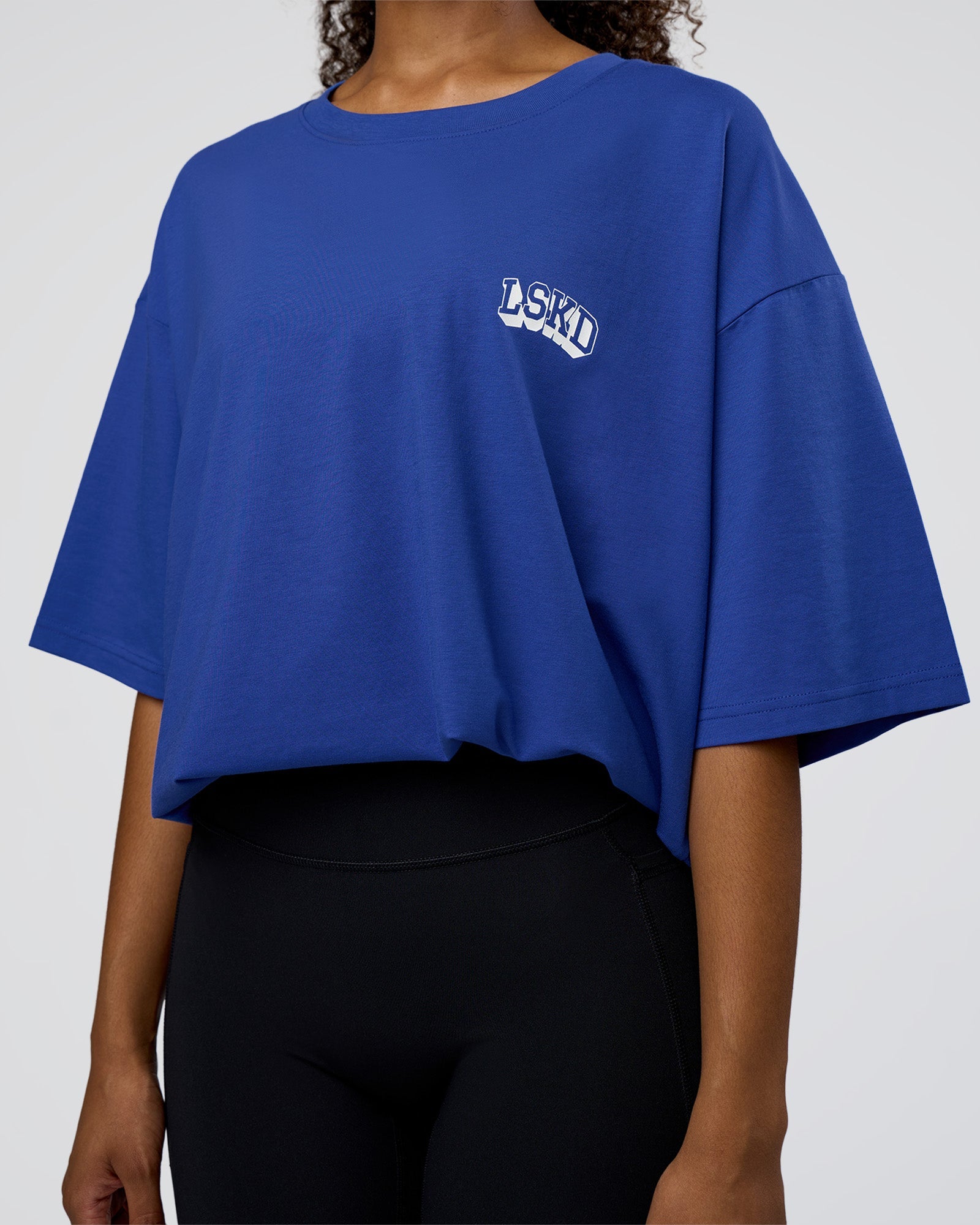 __DNG__ Grid FLXCotton Oversized Tee - Power Cobalt-White | LSKD – LSKD US