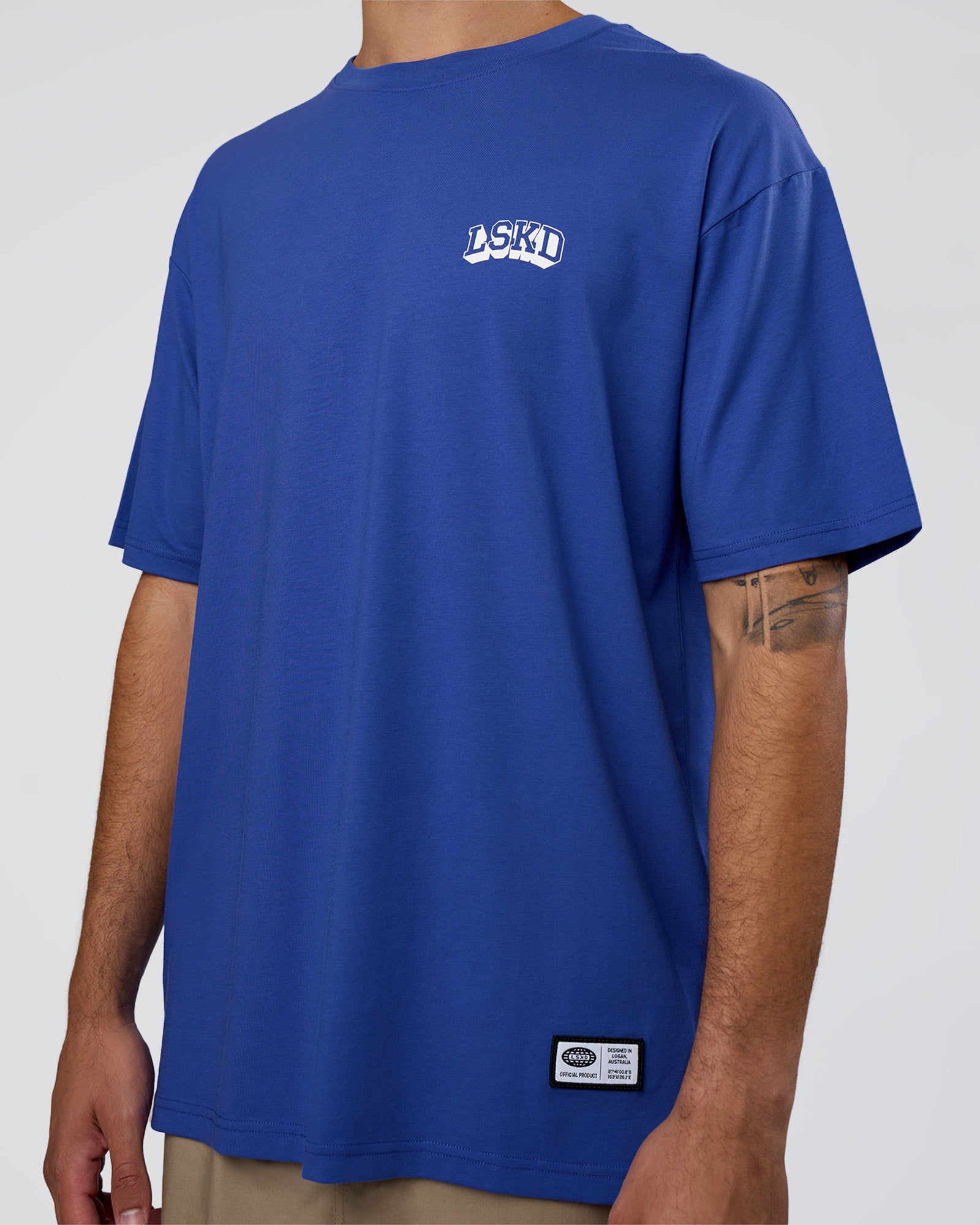 Grid FLXCotton Oversized Tee - Power Cobalt-White | LSKD – LSKD US