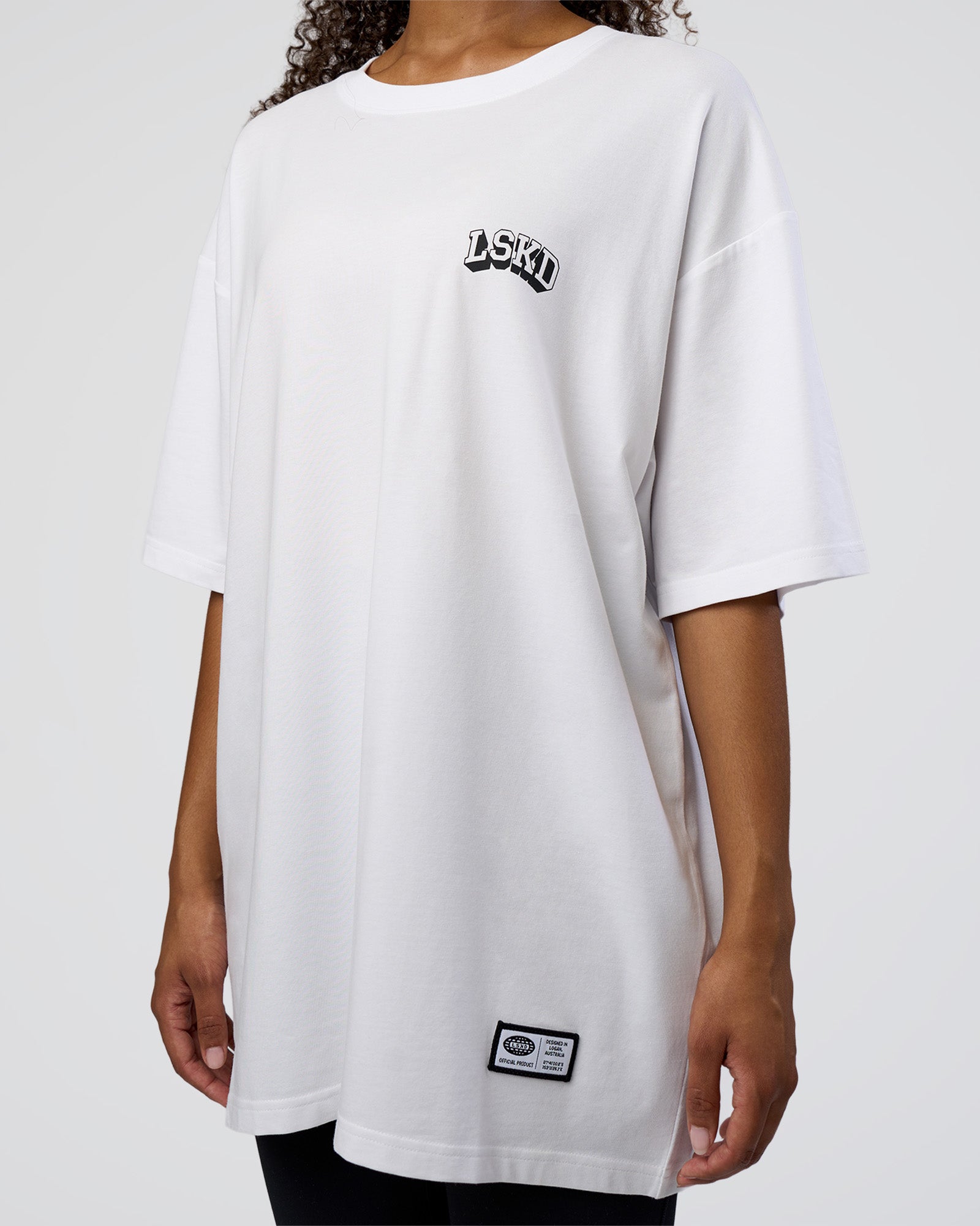 Grid FLXCotton Oversized Tee - White-Black | LSKD – LSKD US