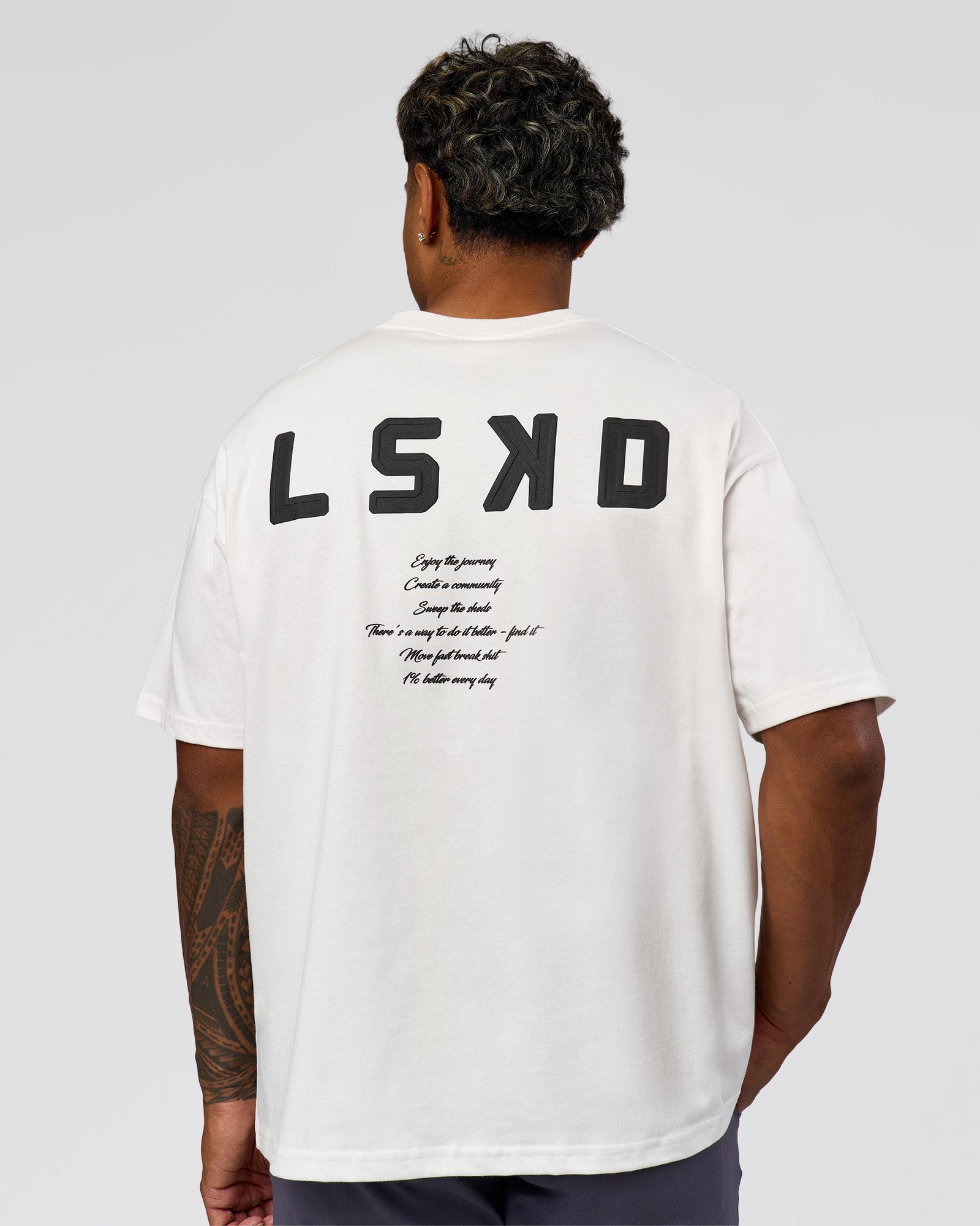Hype Heavyweight Unisex Oversized Tee - Off White-Black | LSKD