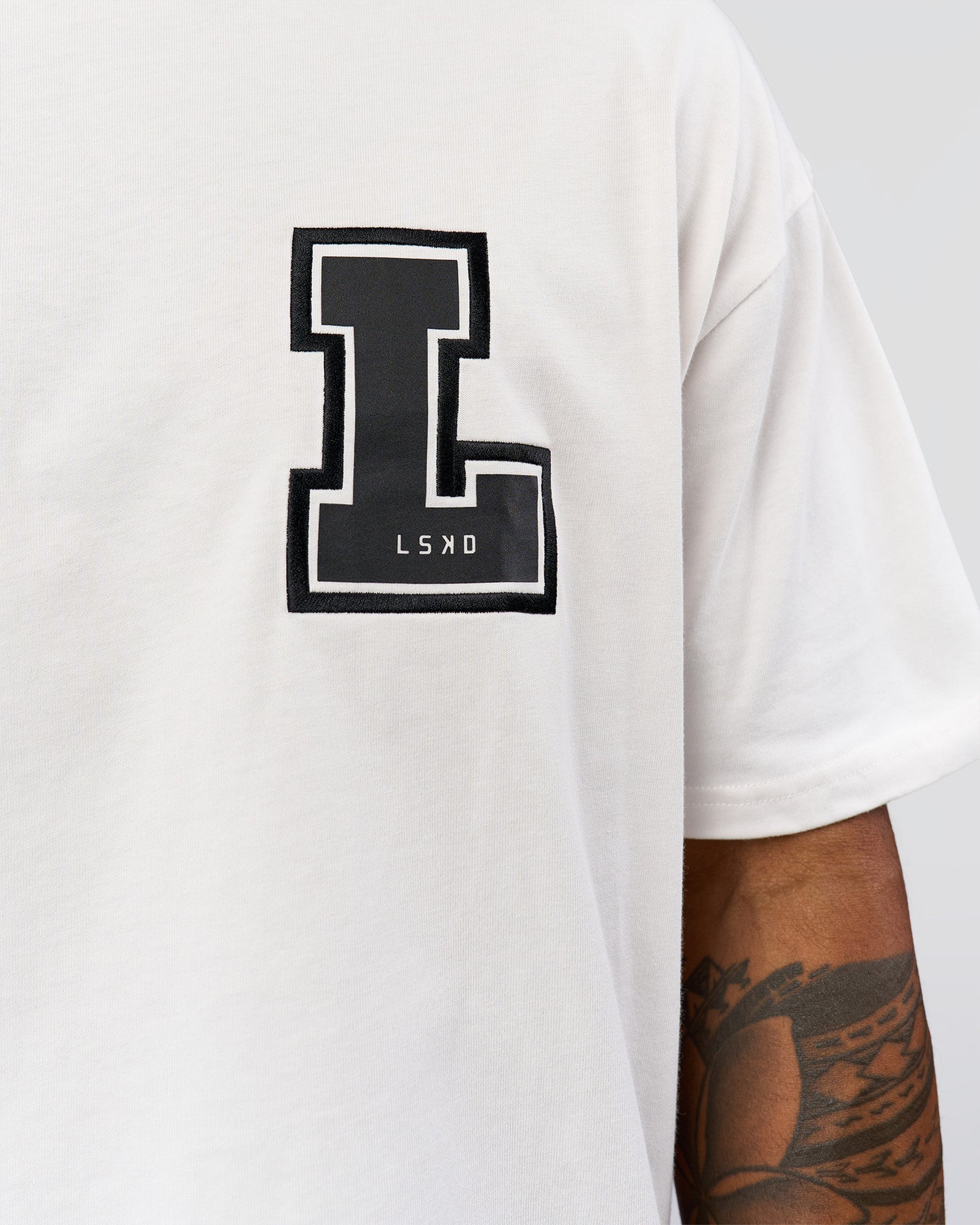 Hype Heavyweight Unisex Oversized Tee - Off White-Black | LSKD