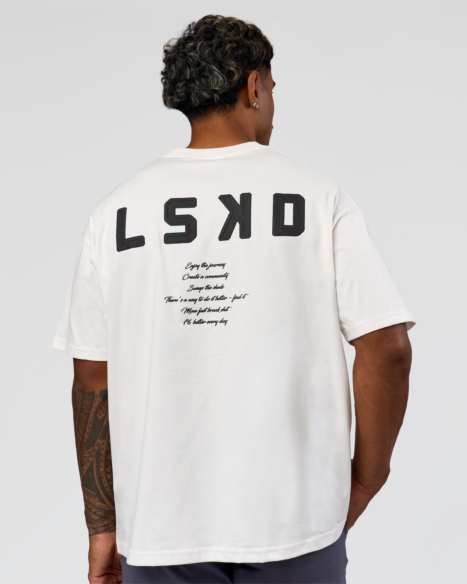 Hype Heavyweight Unisex Oversized Tee - Off White-Black | LSKD