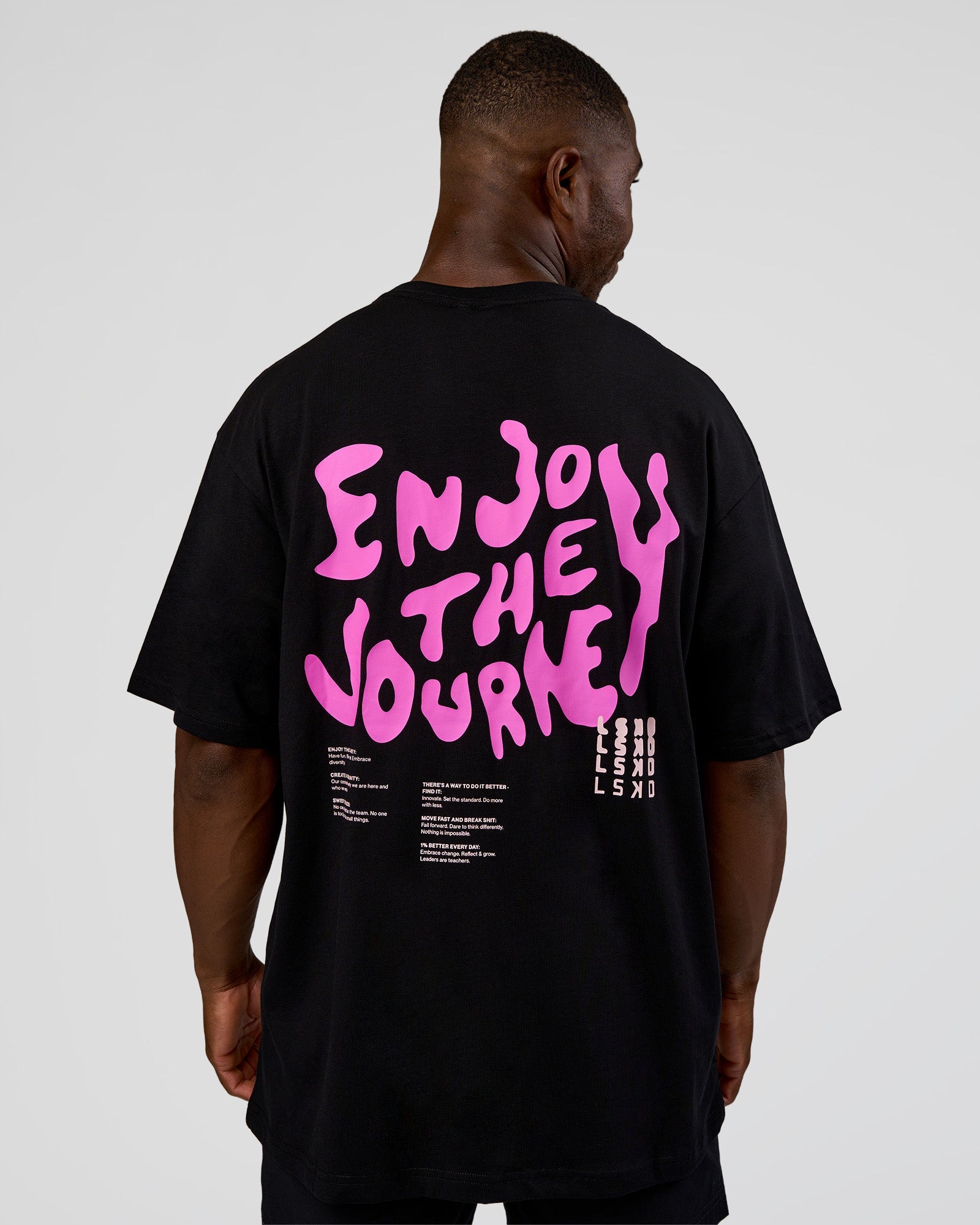 Inferno Journey FLXCotton Oversized Tee - Black-Ultra Fuchsia