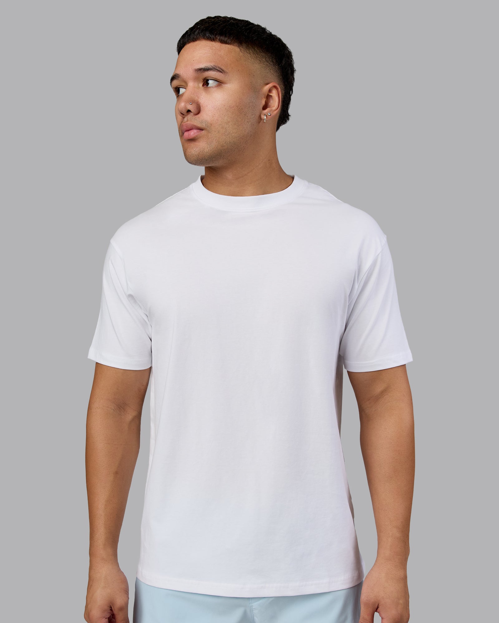 Love The Run FLXCotton Tee Oversize - White-Dark Moss | LSKD – LSKD US