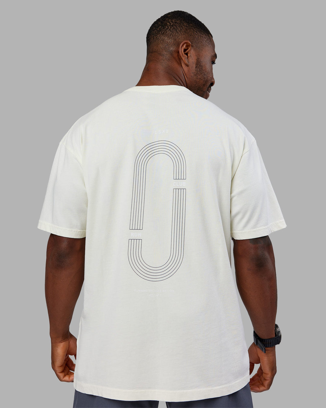 Man wearing Love this S**t Washed Heavyweight Oversized Tee - Washed Digital Mist-Black | Model:Sam | Size:L