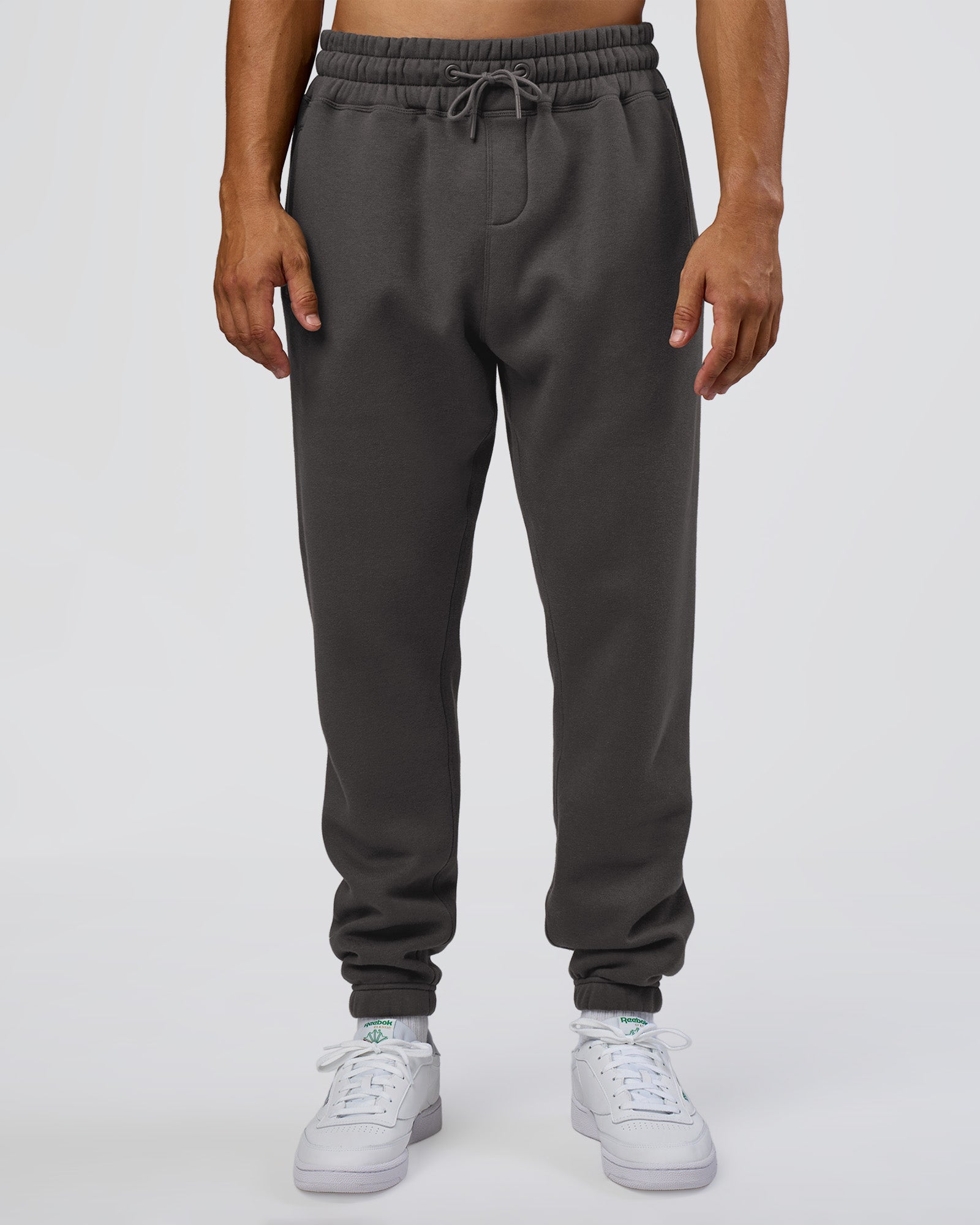 Man wearing MVP Cuffed Track Pant - Dark Storm | Model:Jackson | Size:L