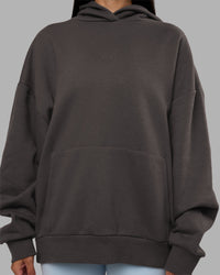 Woman wearing MVP Oversized Hoodie - Dark Storm | Model:Rhiley | Size:L