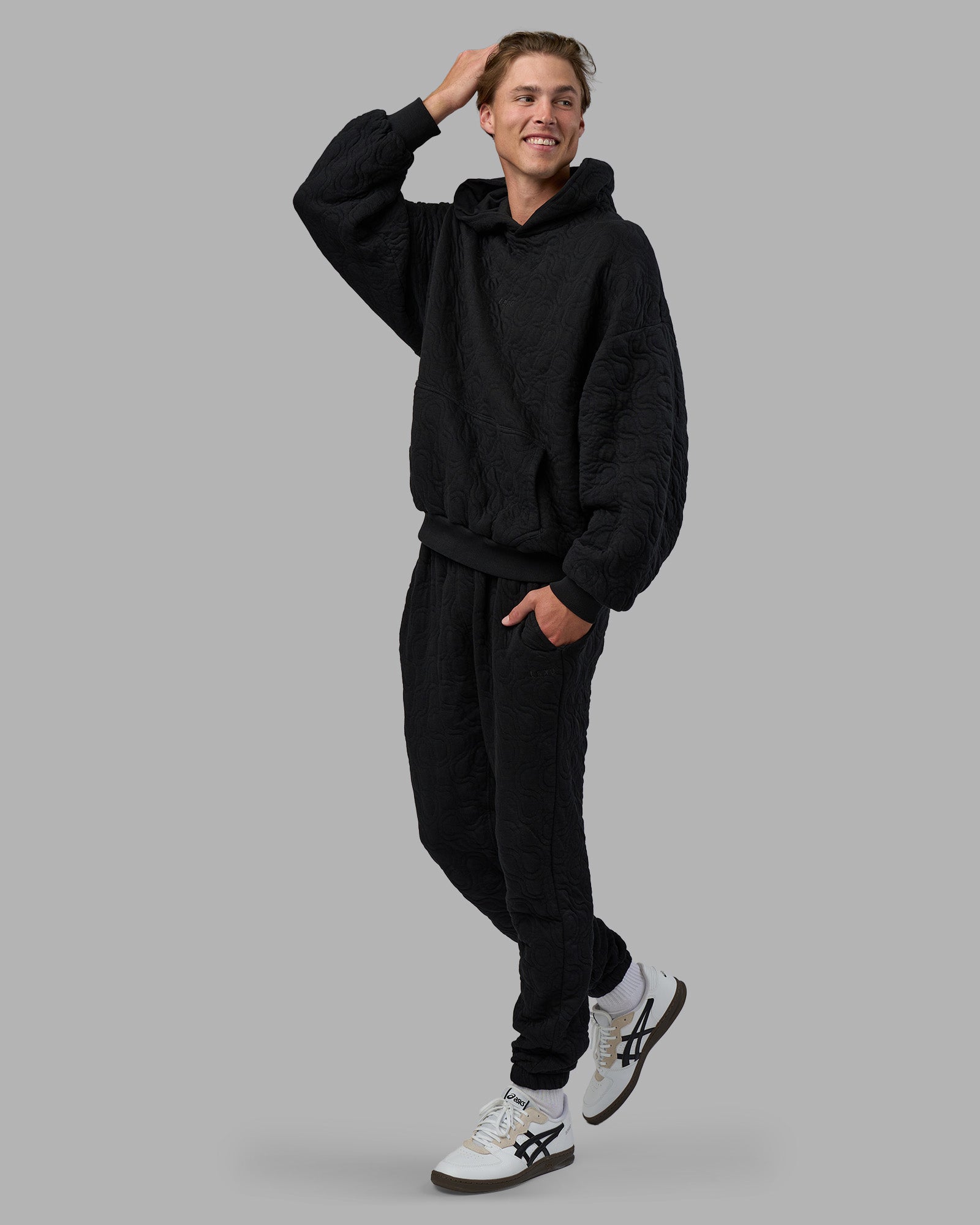 MVP Quilted Oversized Hoodie - Black-Geometric | LSKD – LSKD US