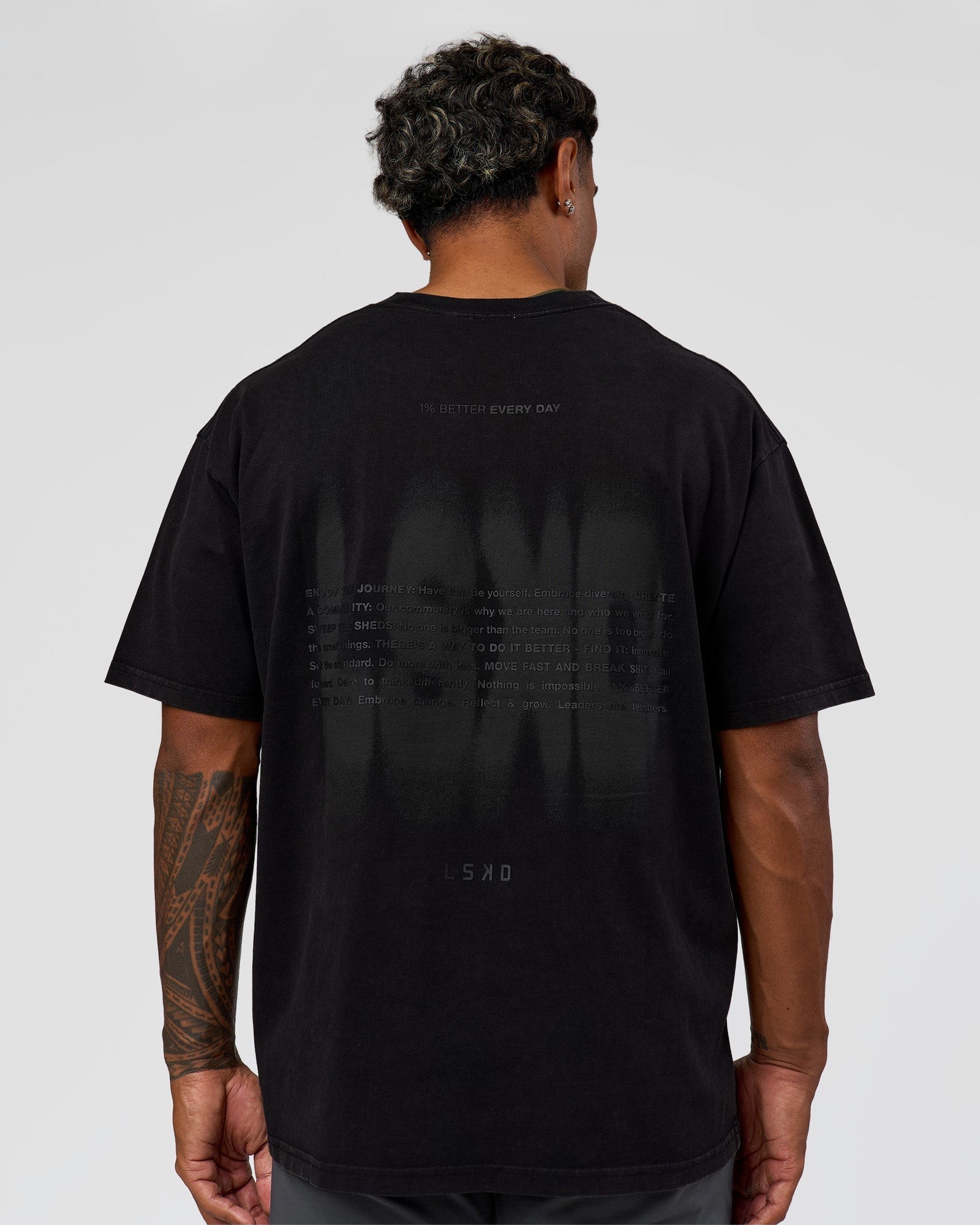 Memory in Motion Heavyweight Oversized Tee - Black Washed | LSKD