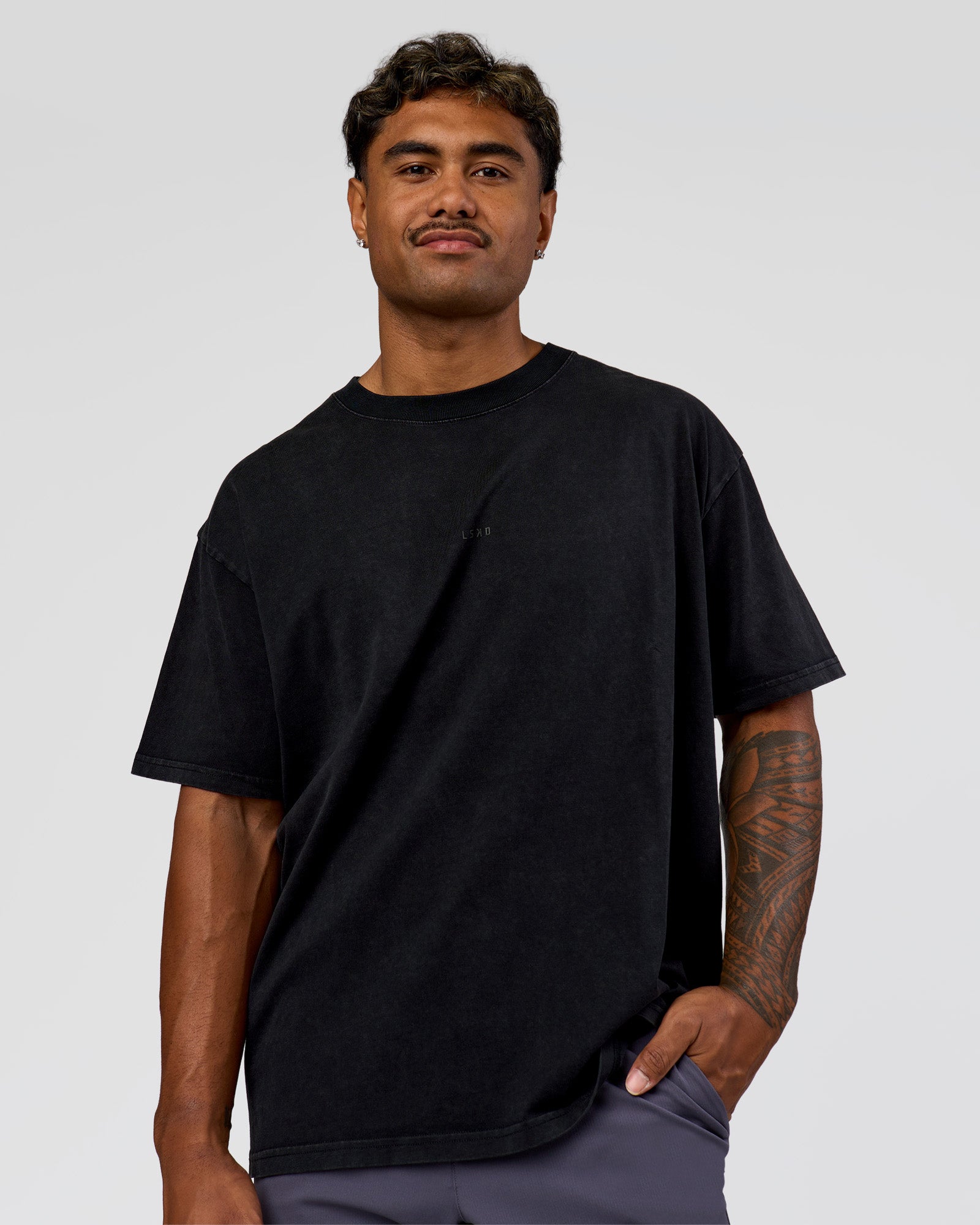 Memory in Motion Heavyweight Oversized Tee - Black Washed | LSKD