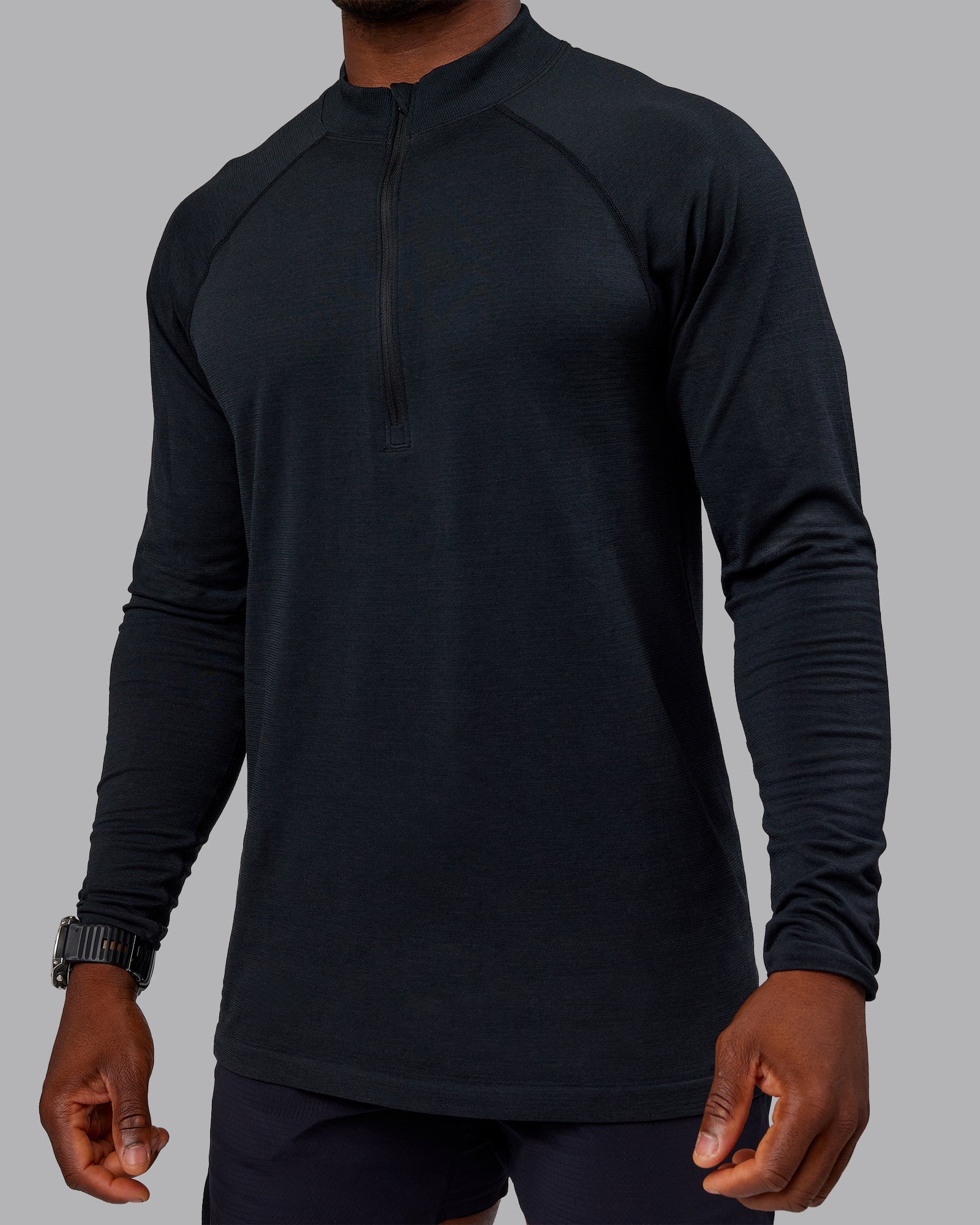 メンズウェア BRIEFING BACK LOGO LINE LS HALF ZIP MEN'S PUNCHING MESH HALFZIP LS SHIRT（メンズパンチング