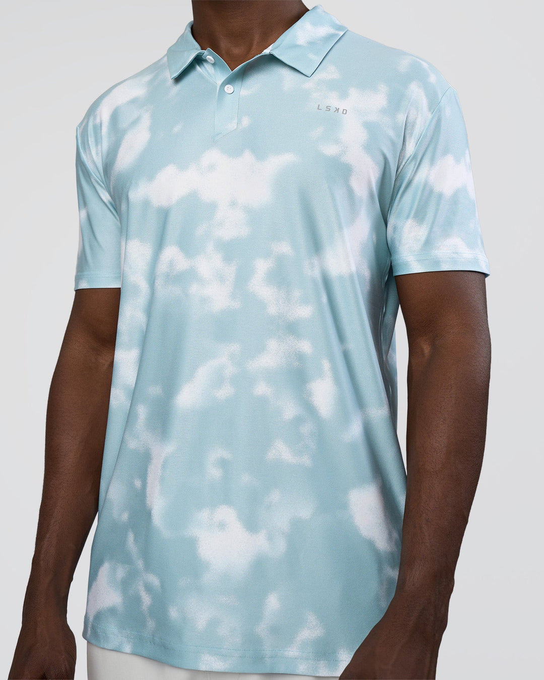 Man wearing Drive Polo - Sky Washed Camo | Model:Paabio | Size:L