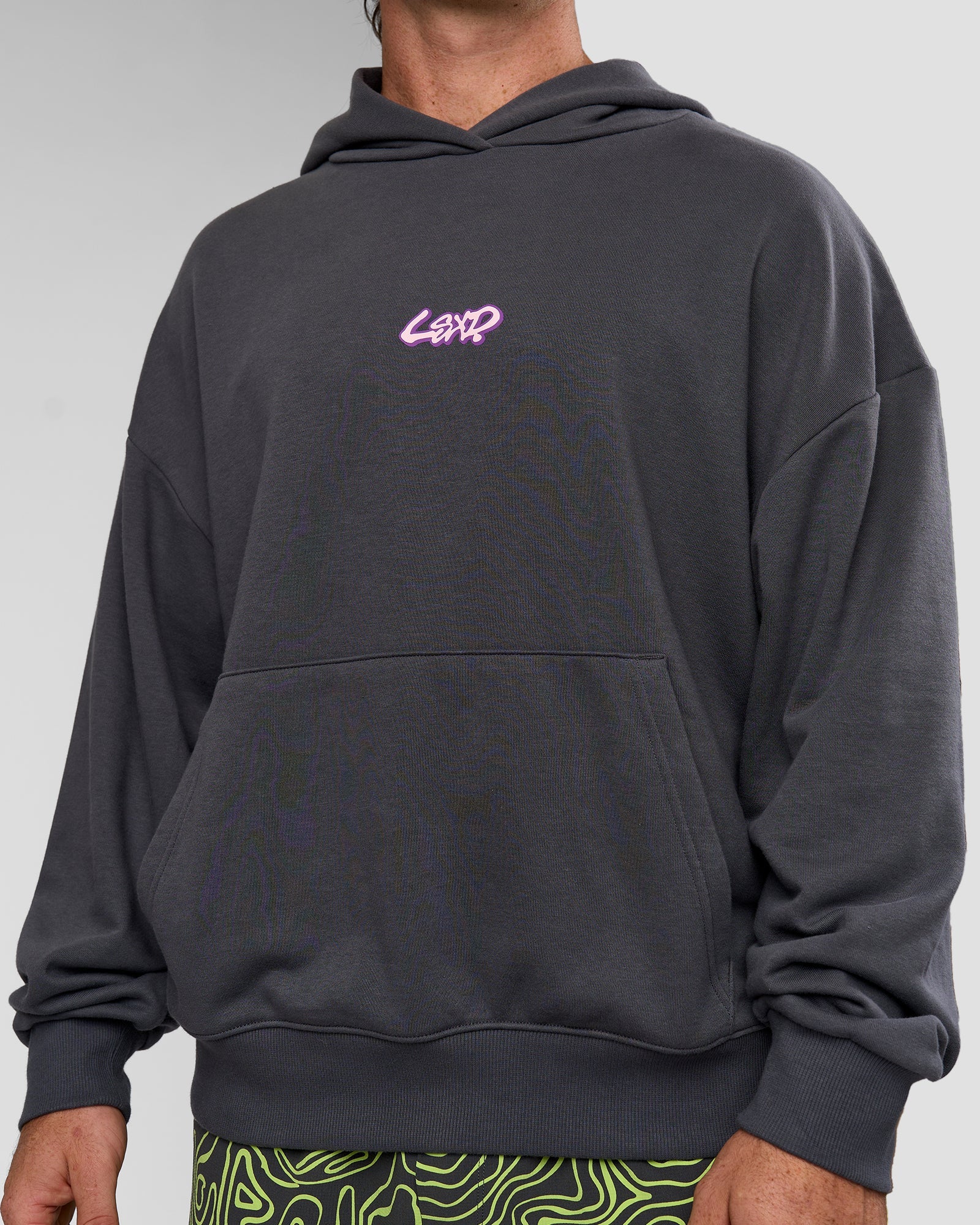 Miami Vibe Oversized Hoodie - Dark Storm-Marshmallow | LSKD – LSKD US