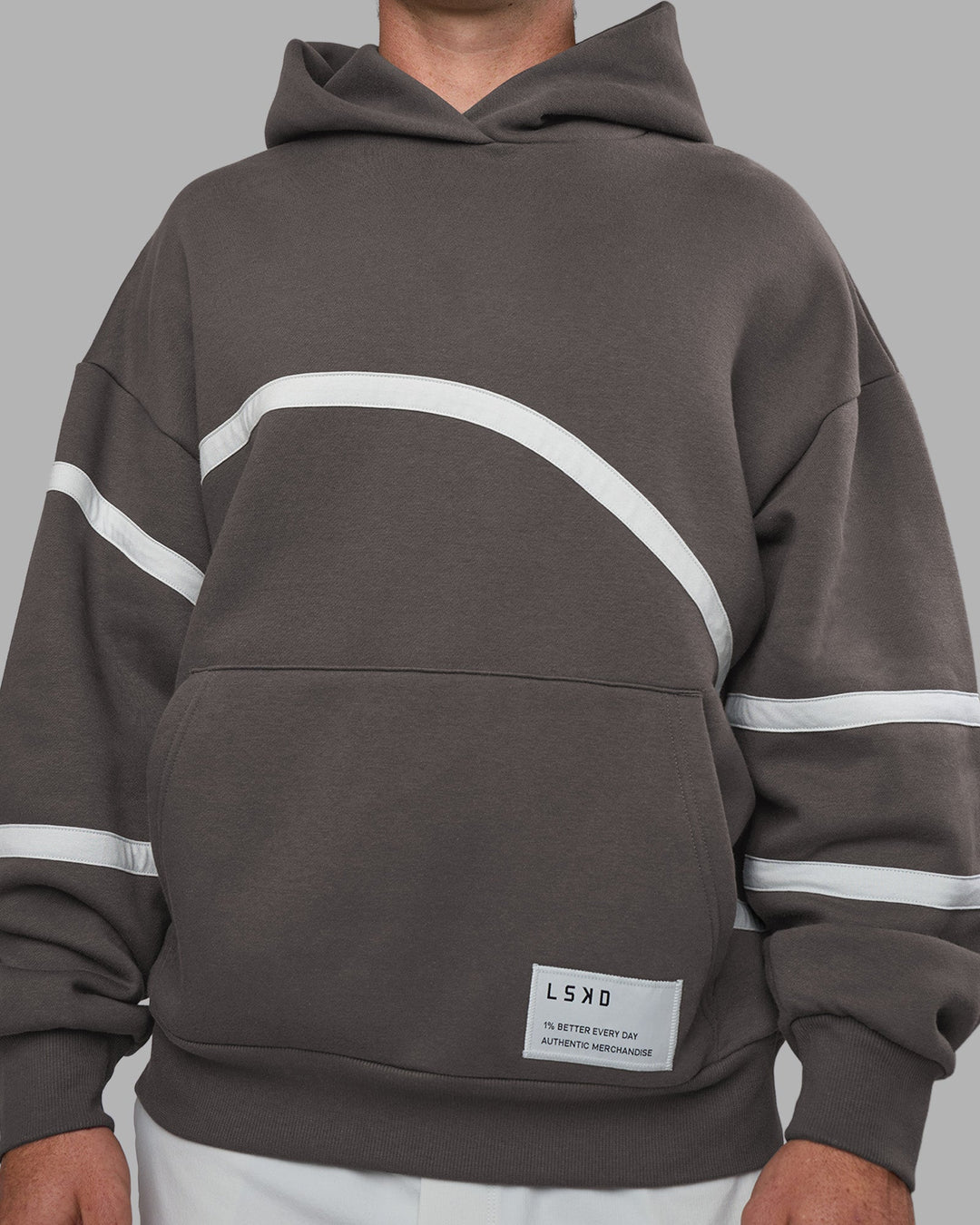 Man wearing Movement Oversized Hoodie - Dark Storm-Digital Mist | Model:Adam | Size:L
