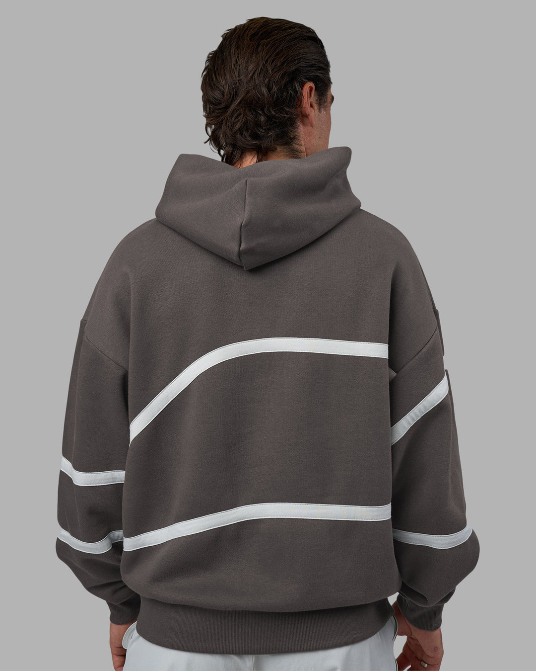 Man wearing Movement Oversized Hoodie - Dark Storm-Digital Mist | Model:Adam | Size:L