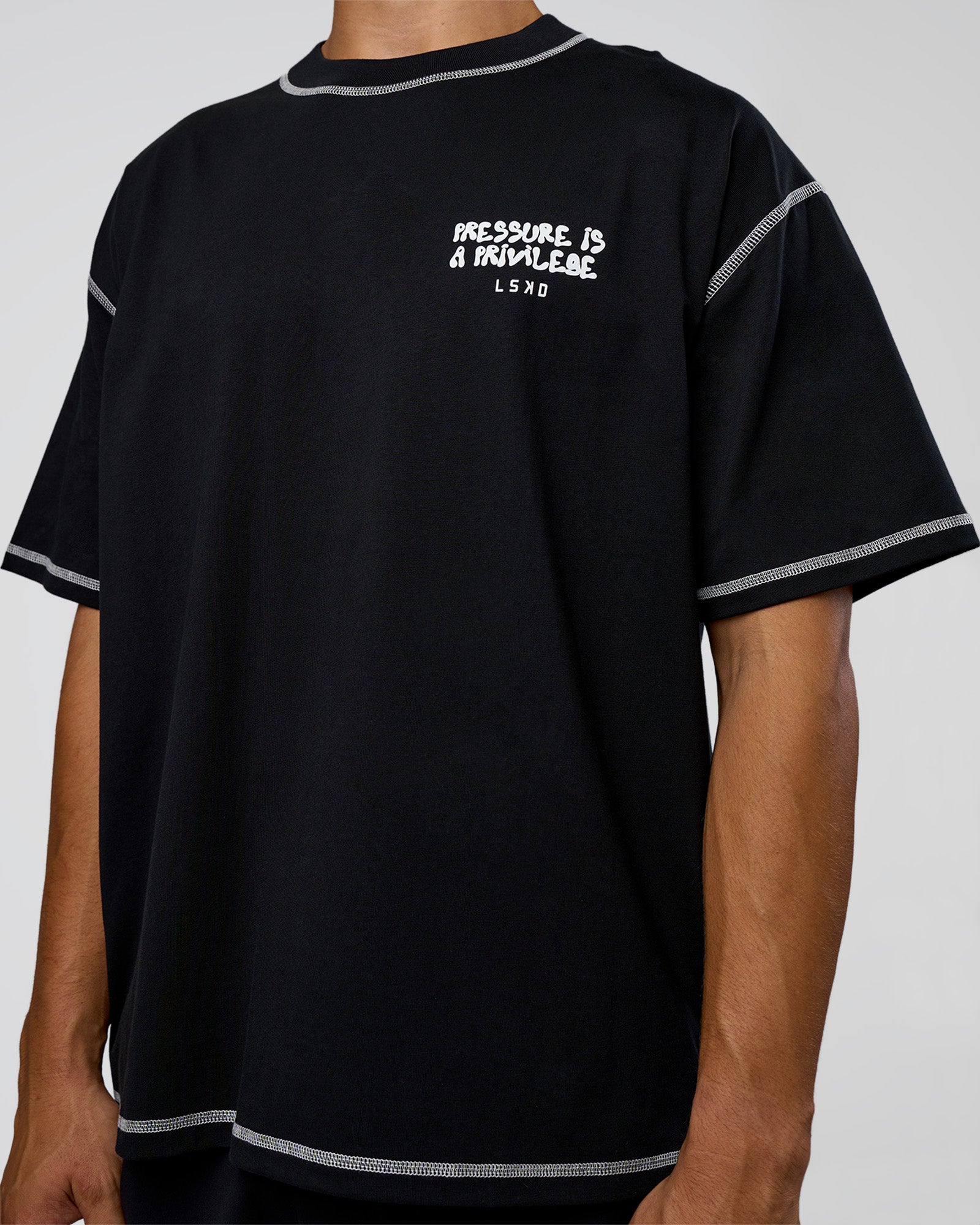 Pressure is Privilege Oversized Tee - Black-White | LSKD – LSKD US