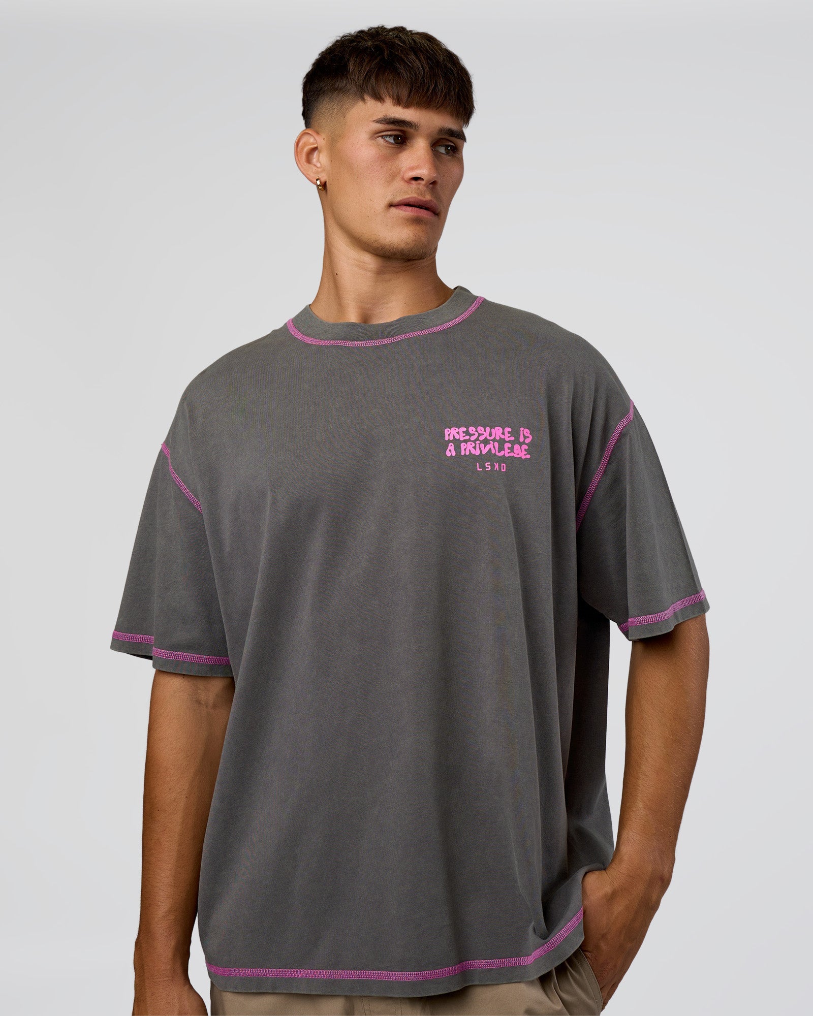 Pressure is Privilege Oversized Tee - Dark Storm Washed-Ultra