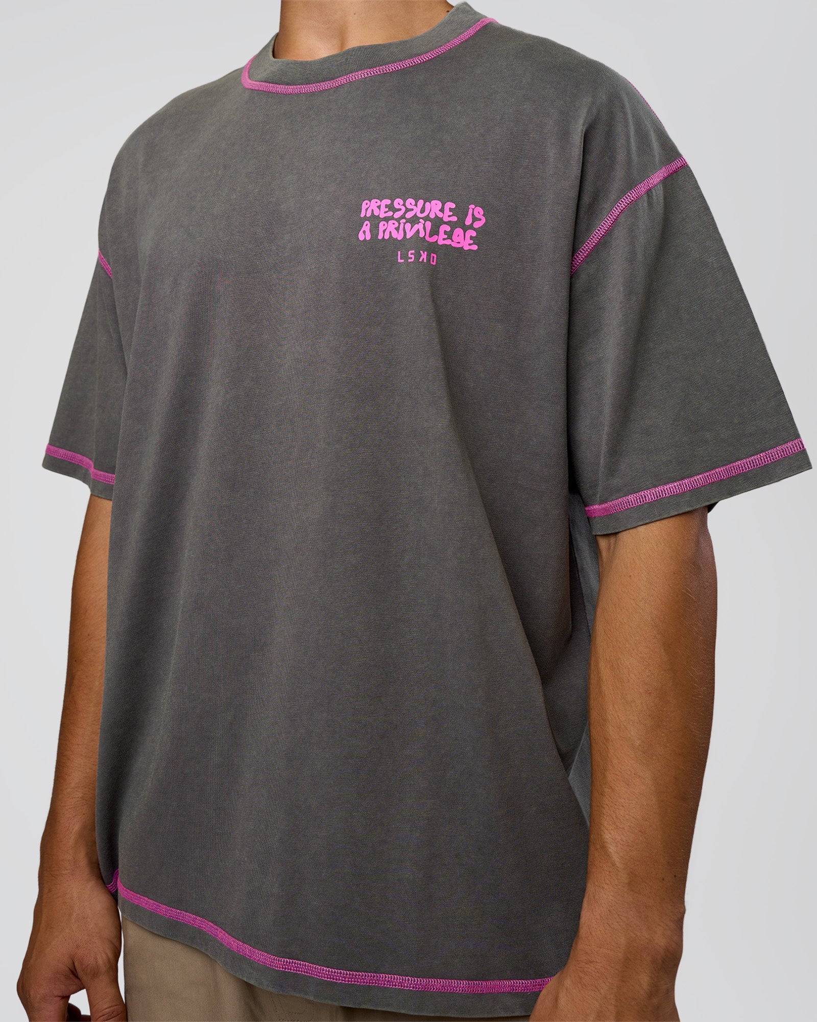 Pressure is Privilege Oversized Tee - Dark Storm Washed-Ultra