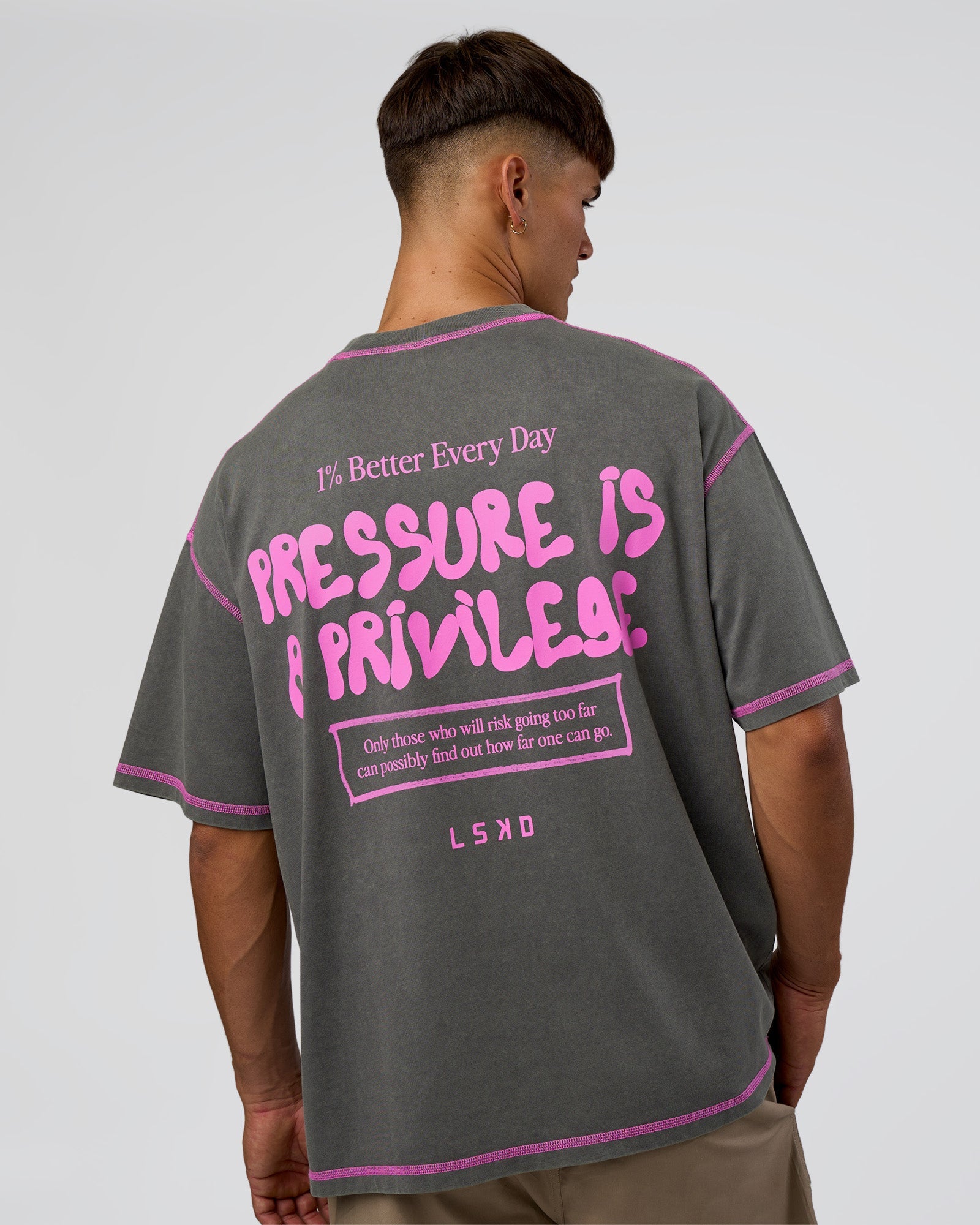 Pressure is Privilege Oversized Tee - Dark Storm Washed-Ultra