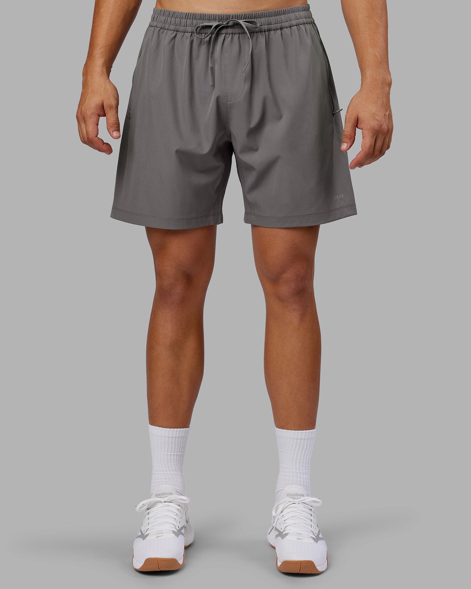 Man wearing Rep 7'' Performance Short - Storm Front | Model:Jackson | Size:L