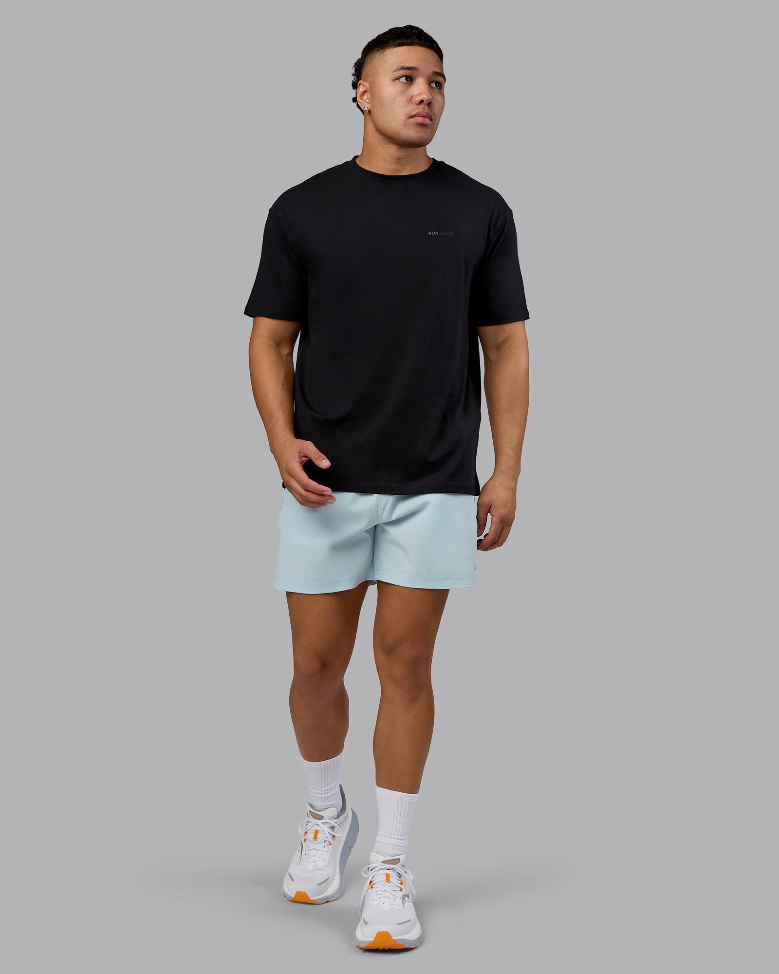 Unisex RUN CLUB FLXCotton Tee Oversize - Black-Reflective | LSKD