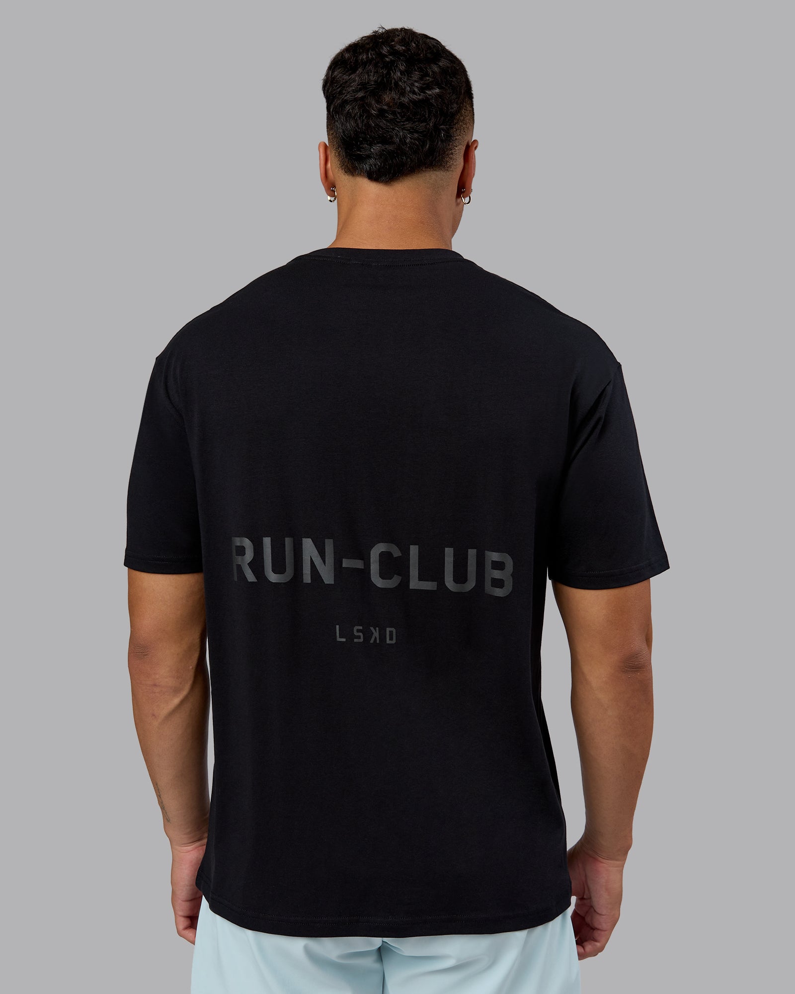 Unisex RUN CLUB FLXCotton Tee Oversize - Black-Reflective | LSKD