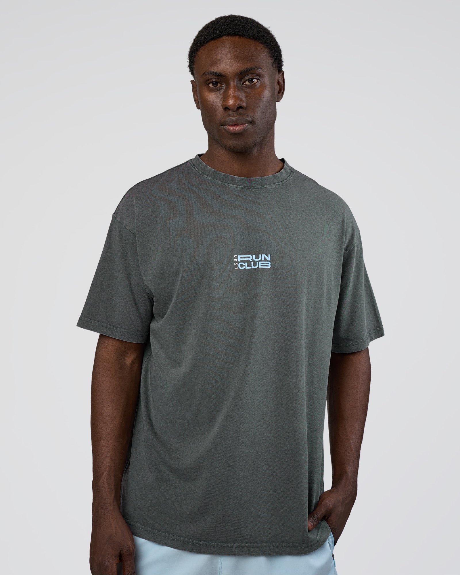 Runner's FLXCotton Oversized Tee - Dark Storm Washed-Open Air