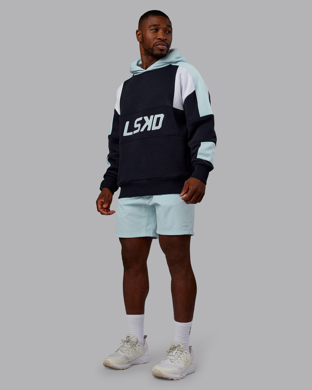 Man wearing Slam Oversized Hoodie - Caviar-Skyride | Model:Sam | Size:L