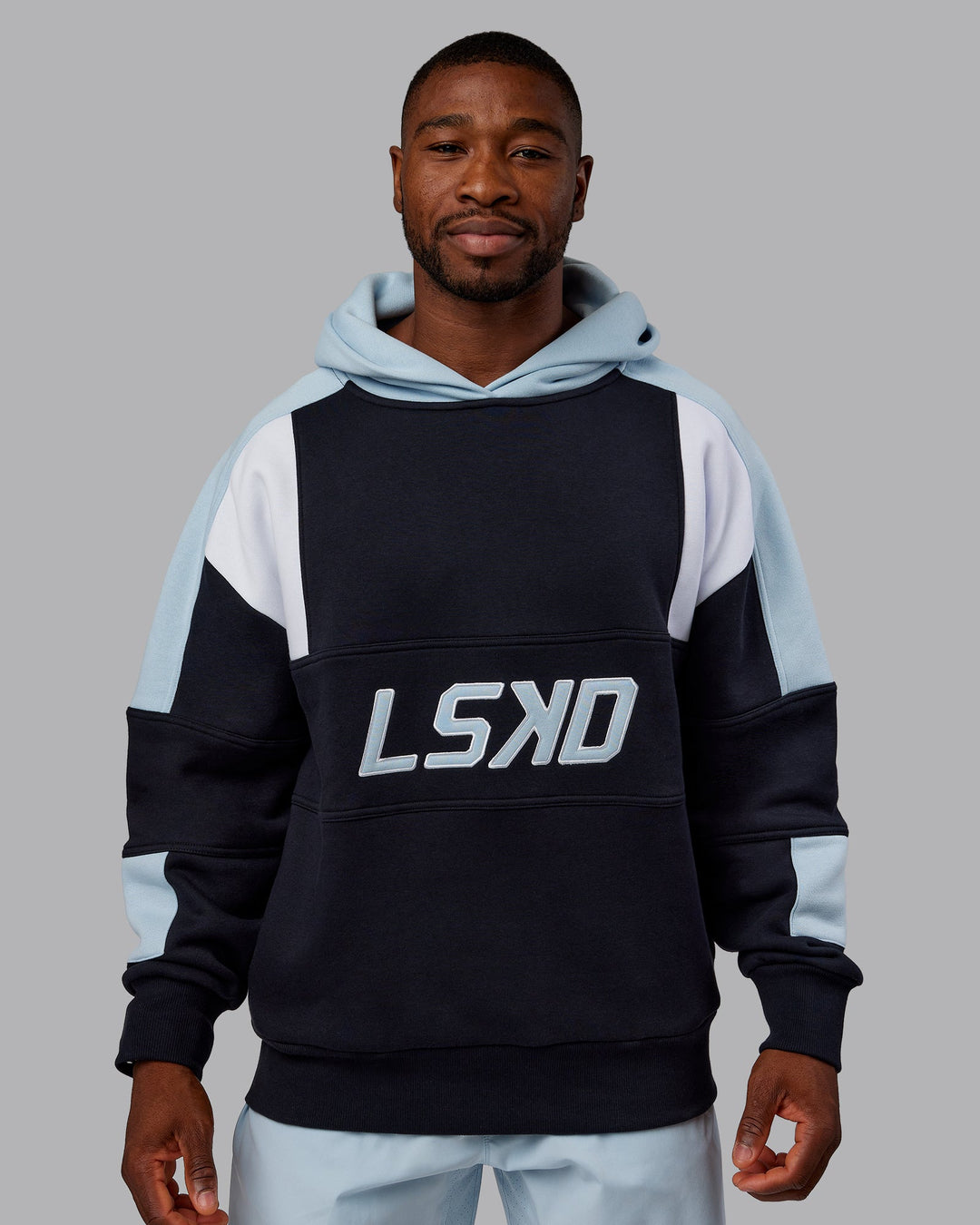 Man wearing Slam Oversized Hoodie - Caviar-Skyride | Model:Sam | Size:L