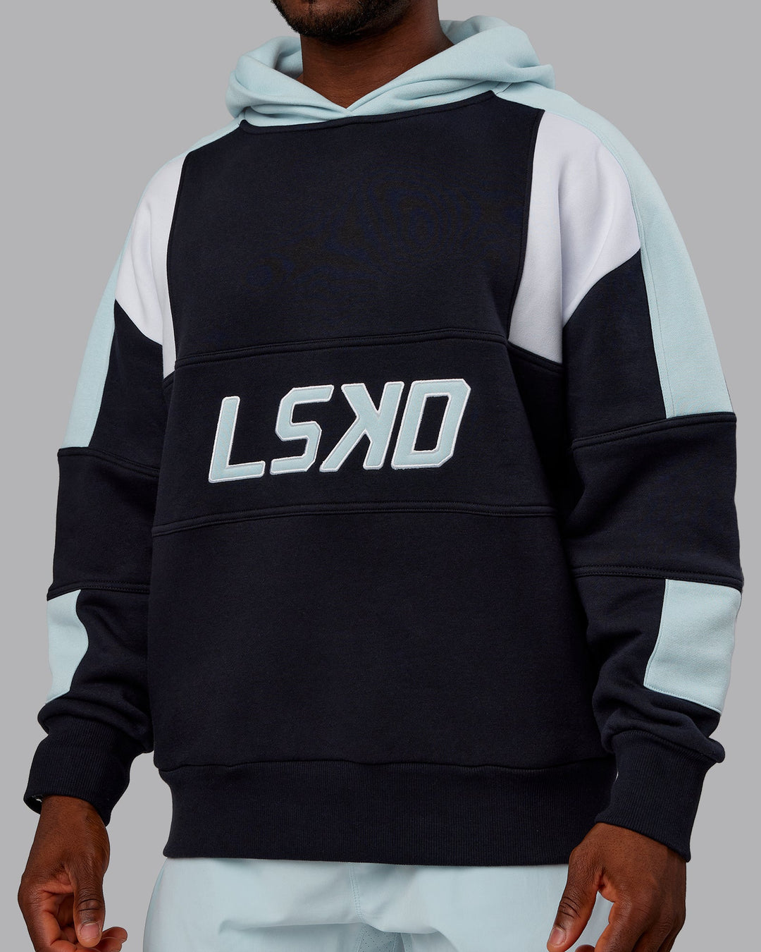 Man wearing Slam Oversized Hoodie - Caviar-Skyride | Model:Sam | Size:L