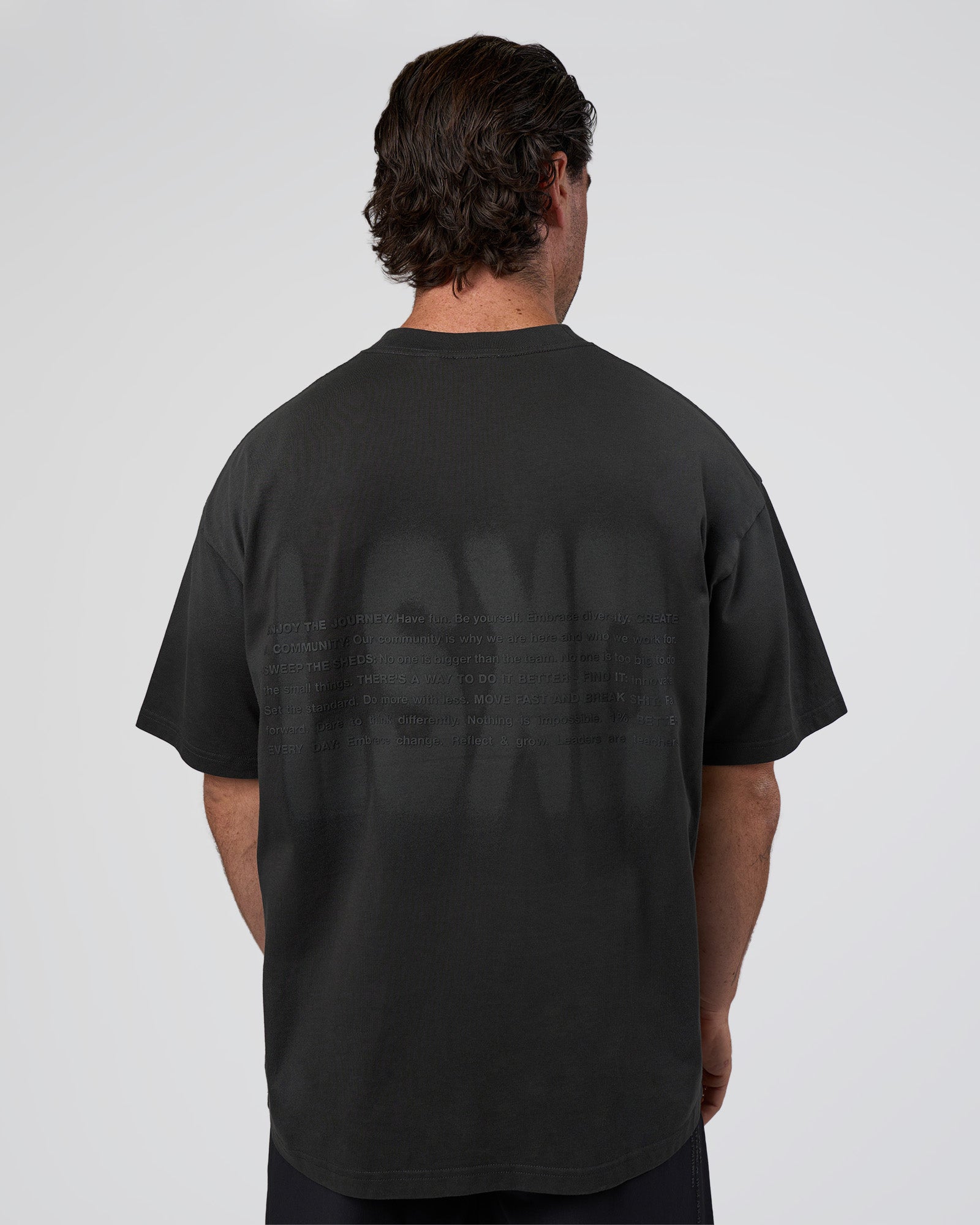 トップス URBAN TACTICAL TEE WASHED BLACK M Spray Heavyweight Unisex Oversized Tee - Charcoal Washed | LSKD