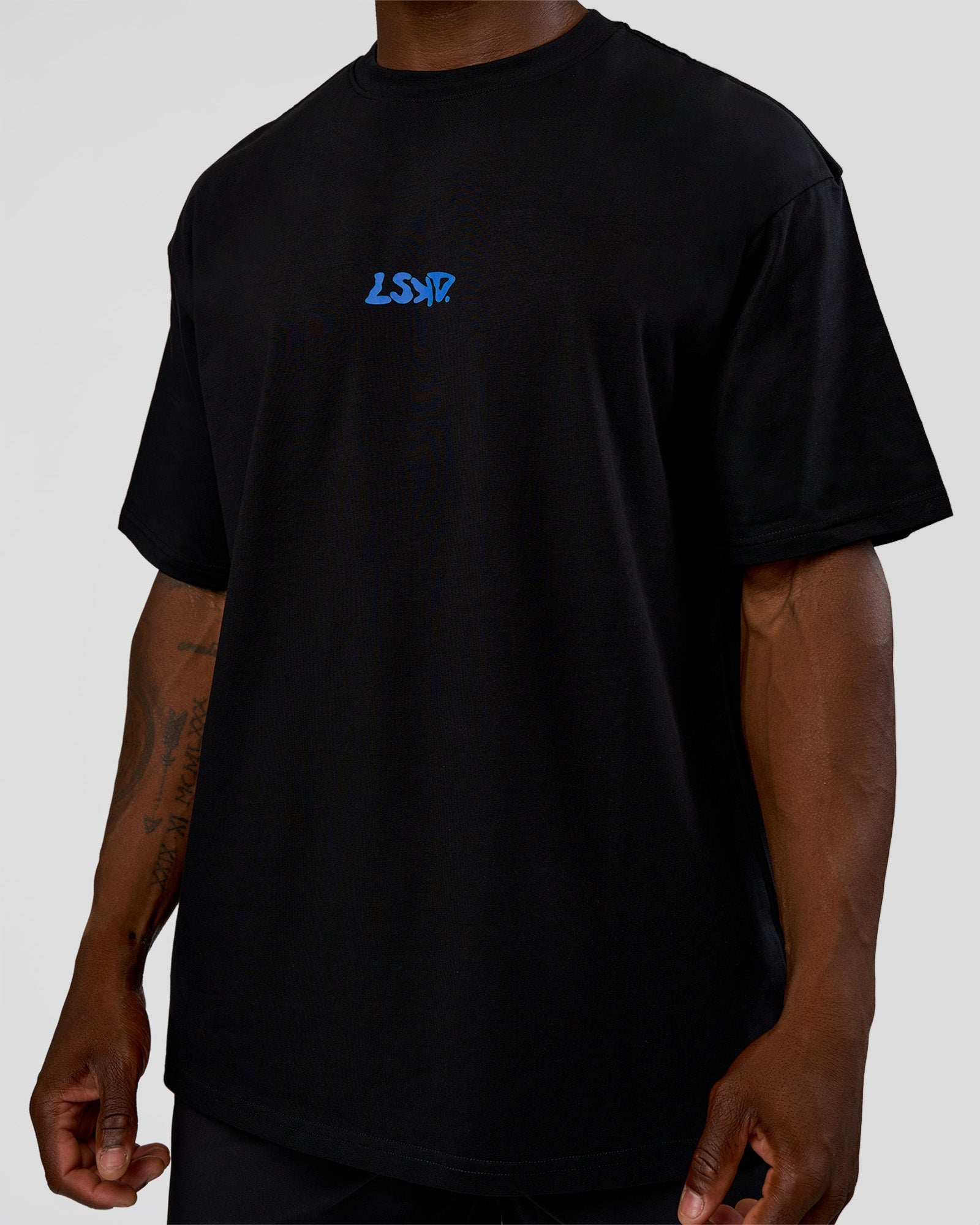 Standard Issue FLXCotton Oversized Tee - Black-Palace Blue | LSKD