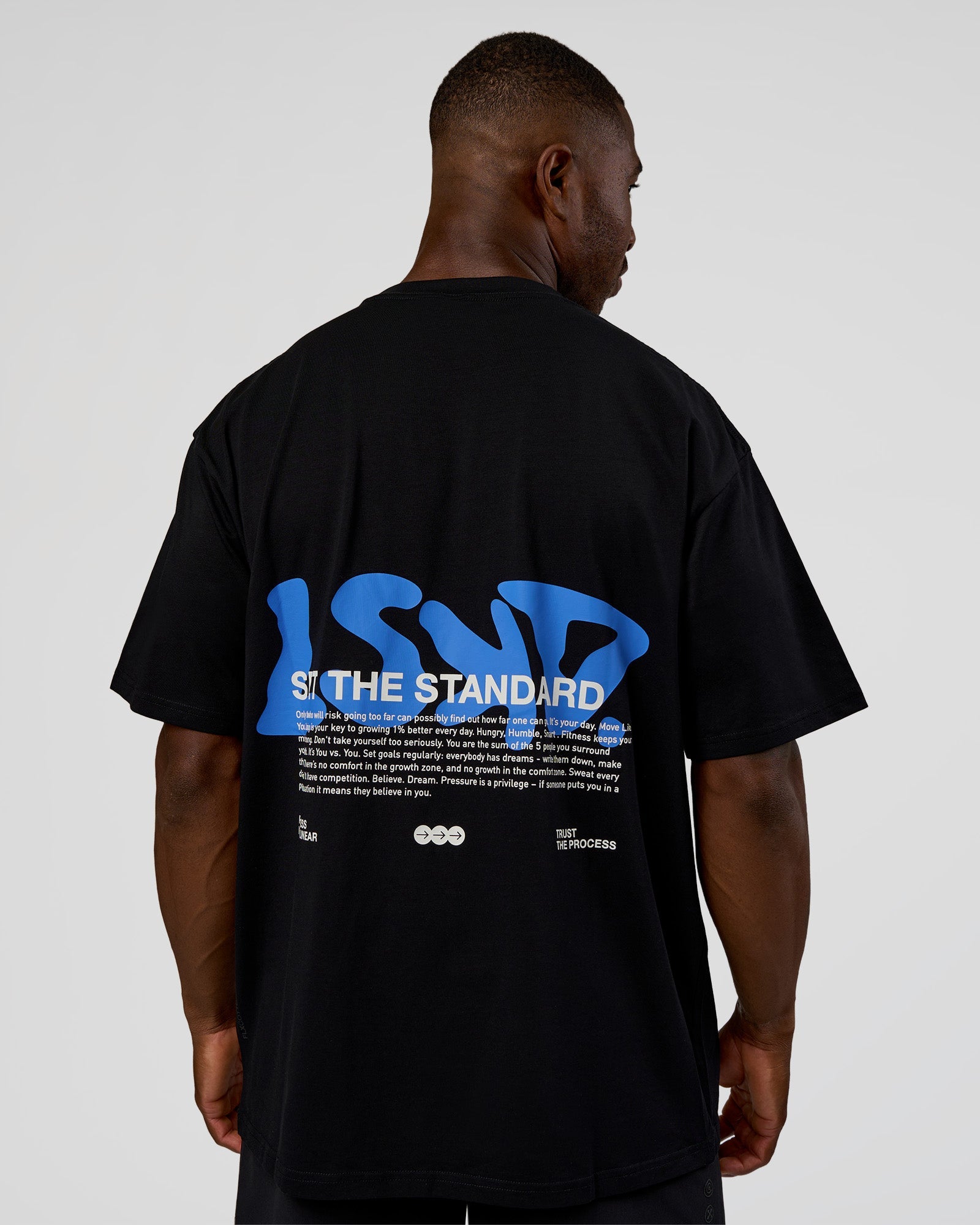 ty様 Standard Issue FLXCotton Oversized Tee - Black-Palace Blue | LSKD