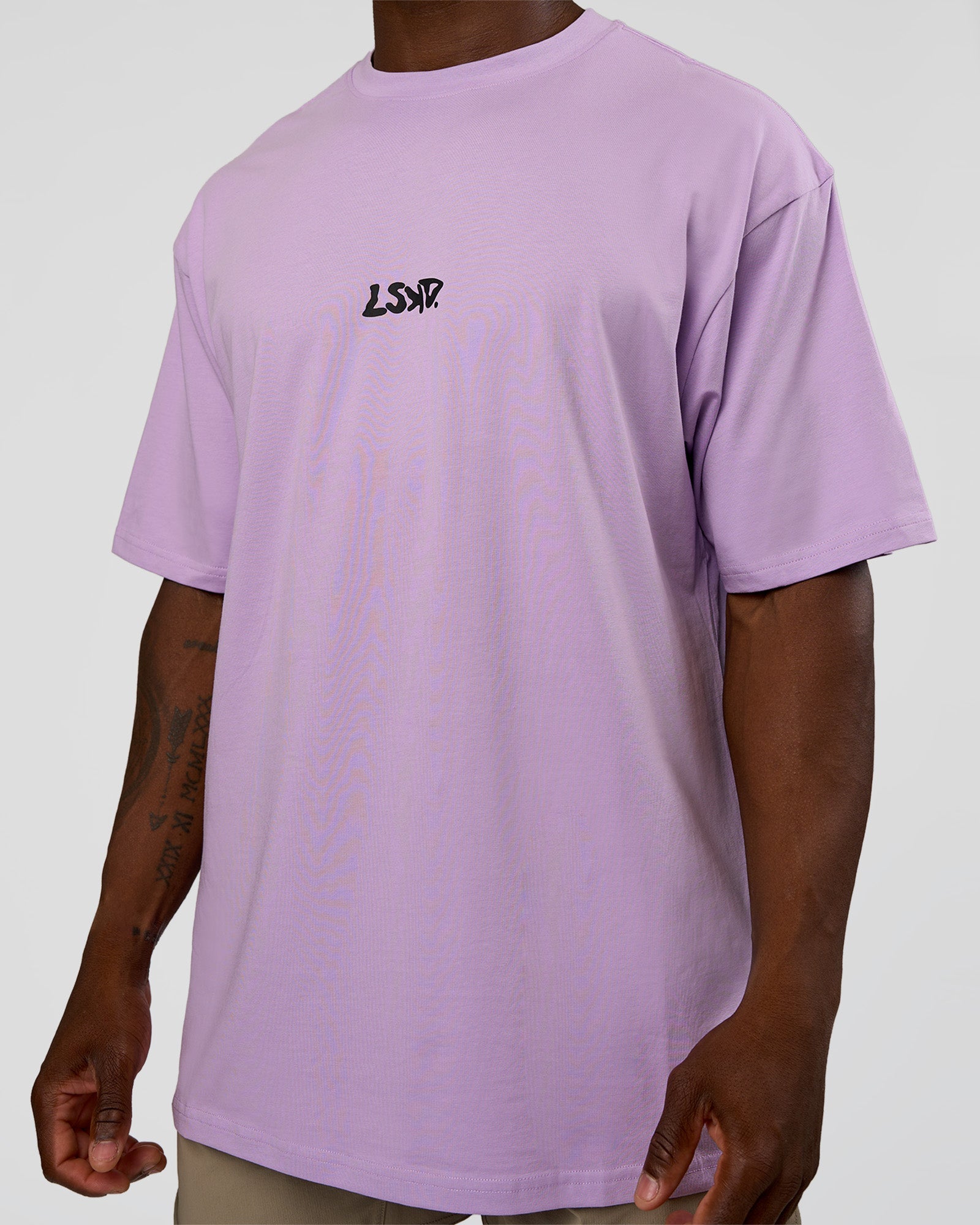 Standard Issue FLXCotton Oversized Tee - Pale Lilac-Black | LSKD