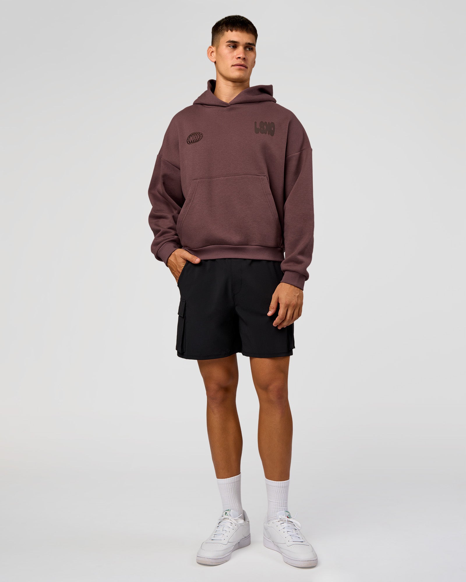 Static Grit Unisex Boxy Hoodie - Cocoa Powder-Hot Chocolate | LSKD