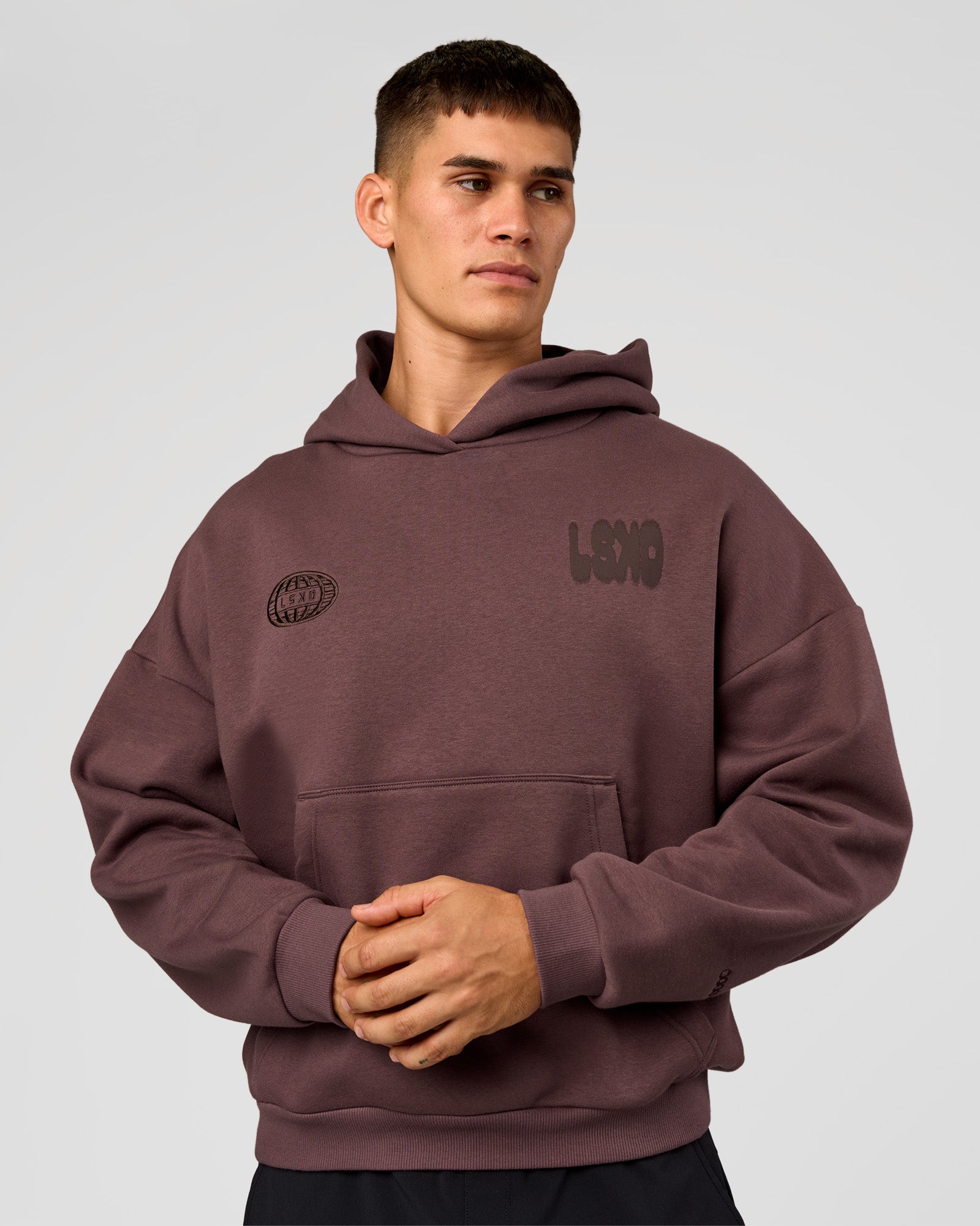 Static Grit Unisex Boxy Hoodie - Cocoa Powder-Hot Chocolate | LSKD