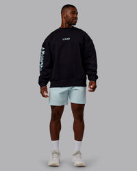 Man wearing Static Oversized Sweater - Black-Skyride | Model:Sam | Size:L