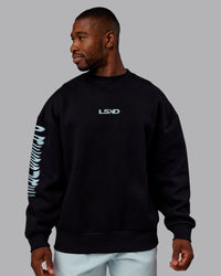 Man wearing Static Oversized Sweater - Black-Skyride | Model:Sam | Size:L