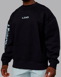 Man wearing Static Oversized Sweater - Black-Skyride | Model:Sam | Size:L