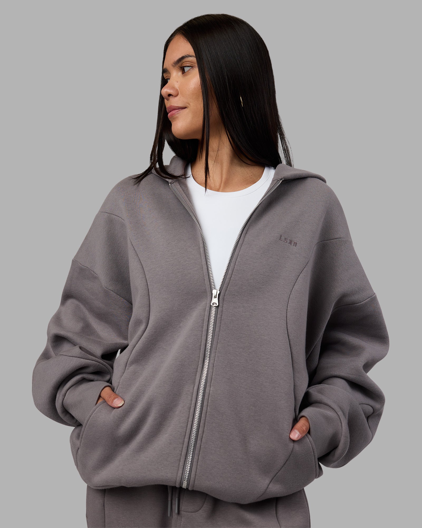 Stream Oversized Panel Zip Hoodie - Storm Front | LSKD – LSKD US