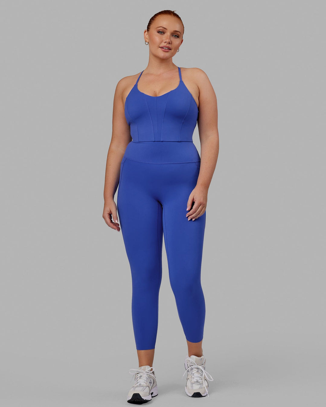 Woman wearing Streamline Bra - Power Cobalt