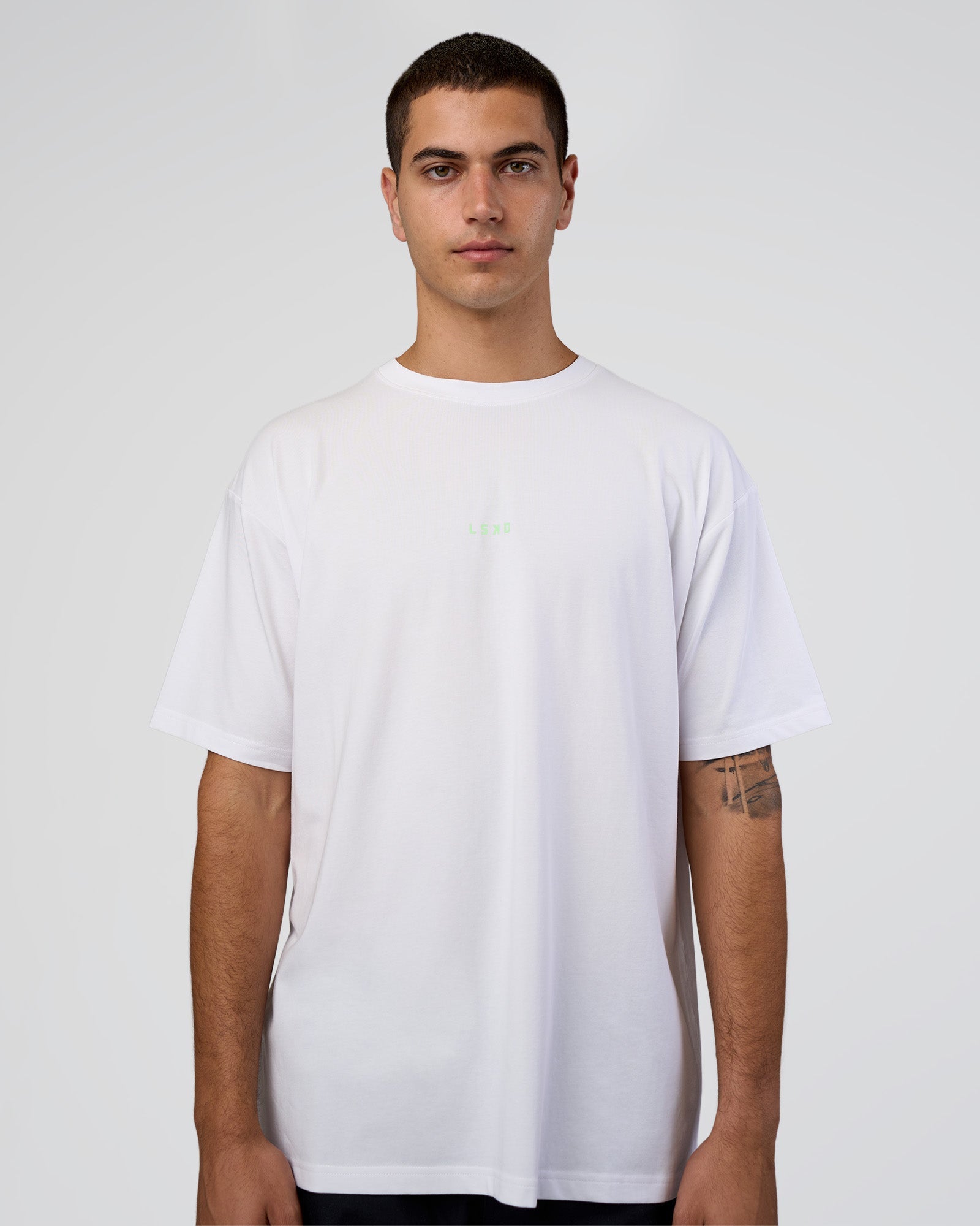 Together We Rise FLXCotton Oversized Tee - White-Solar Lime | LSKD