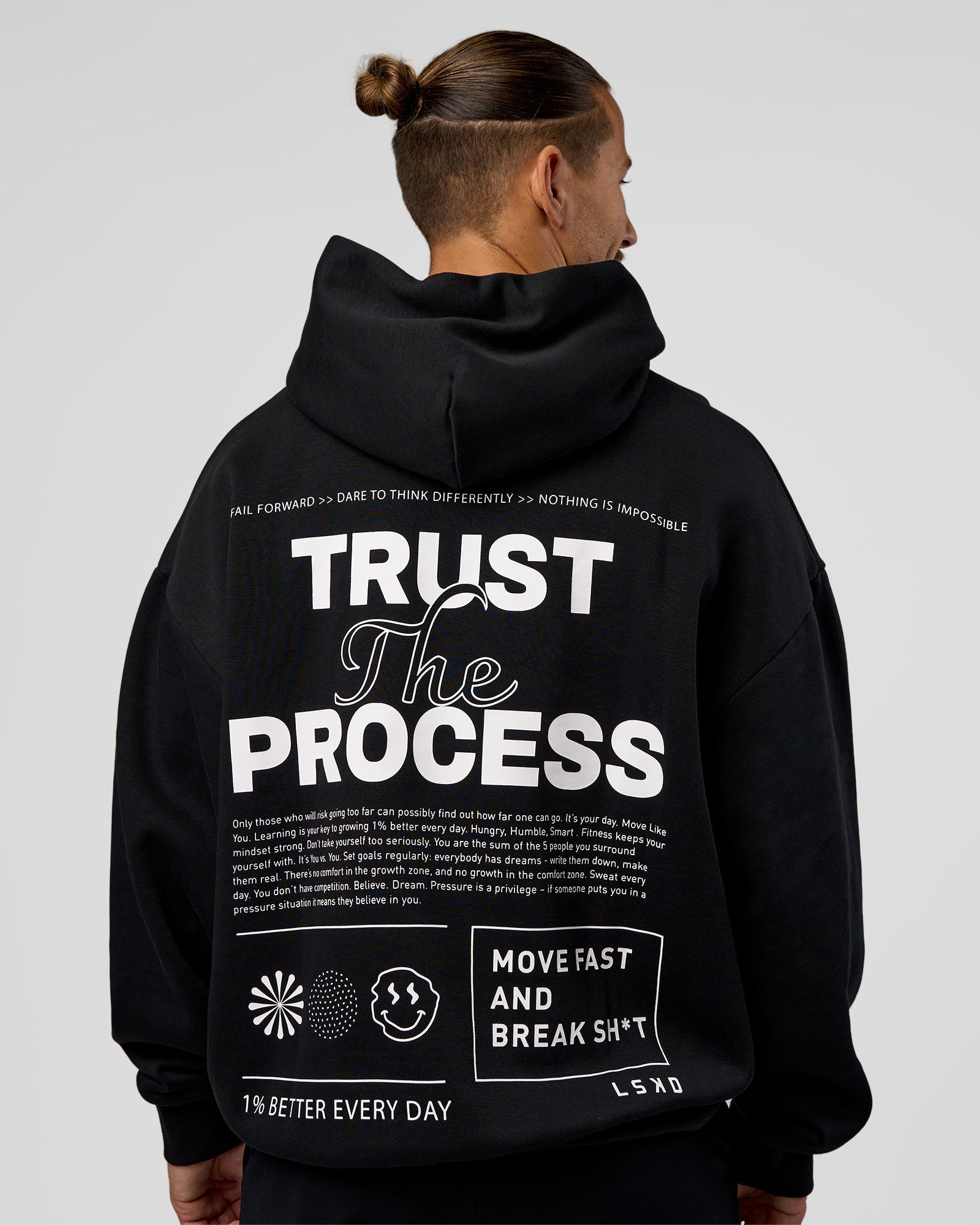 Trust The Process Unisex Oversized Hoodie - Black-White | LSKD