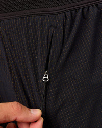 Man wearing UltraAir 5" Lined Performance Short  - Black-Reflective | Model:Liam | Size:L | Thumbnail Index: 10
