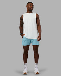 Man wearing UltraAir 5" Lined Performance Short - Retro Blue | Model:Sam | Size:L