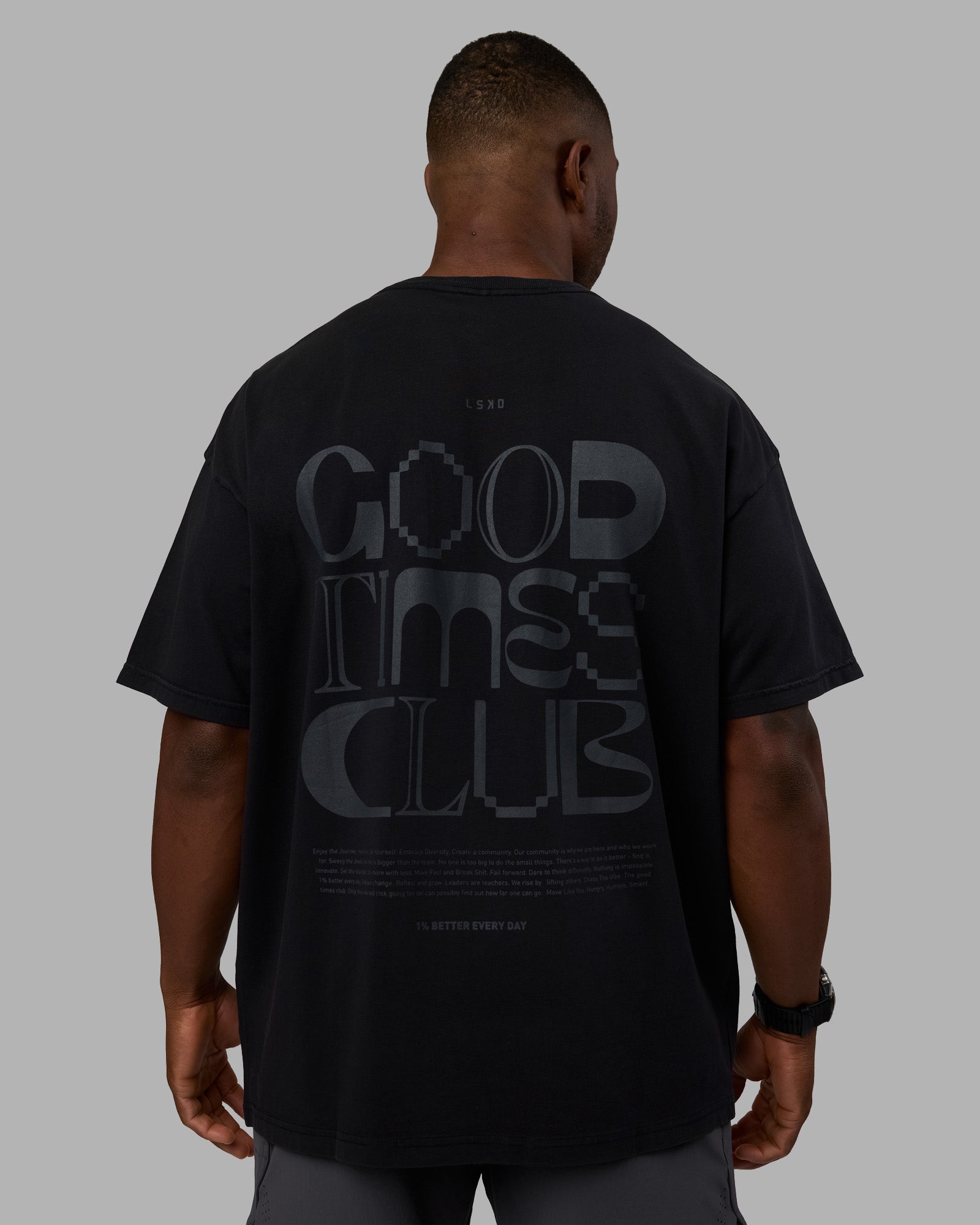 Variation Heavyweight FLXCotton Oversized Tee - Black-Black | LSKD