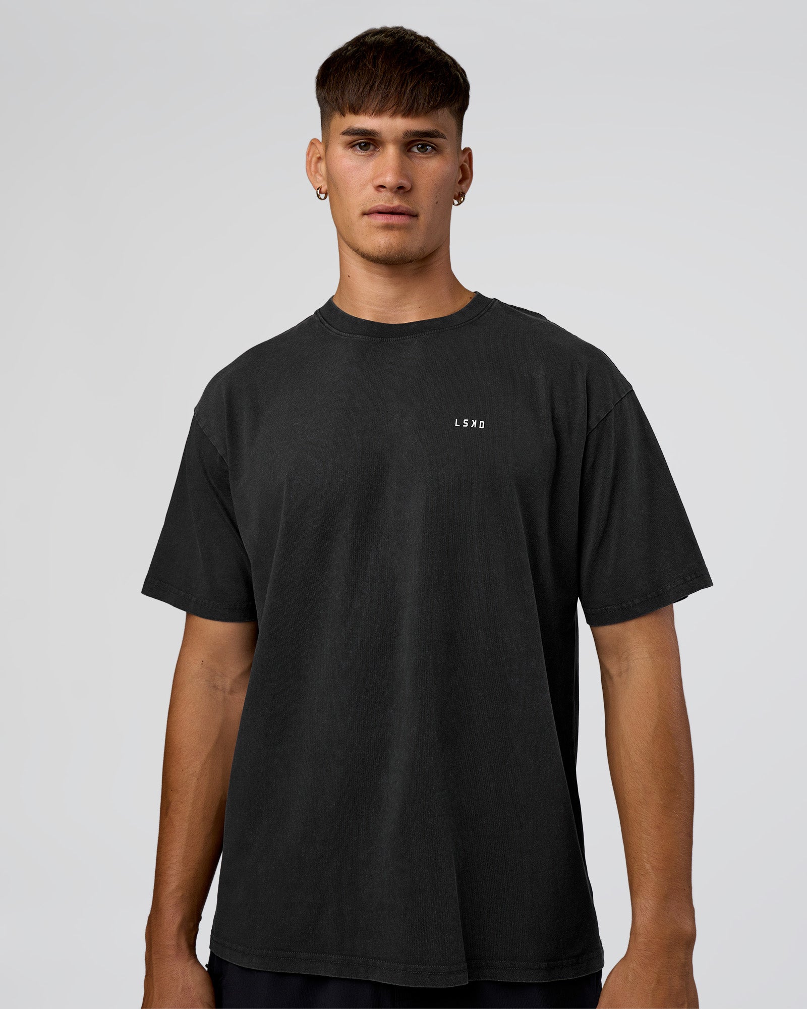 We Love This FLXCotton Oversized Tee - Black Washed-White | LSKD