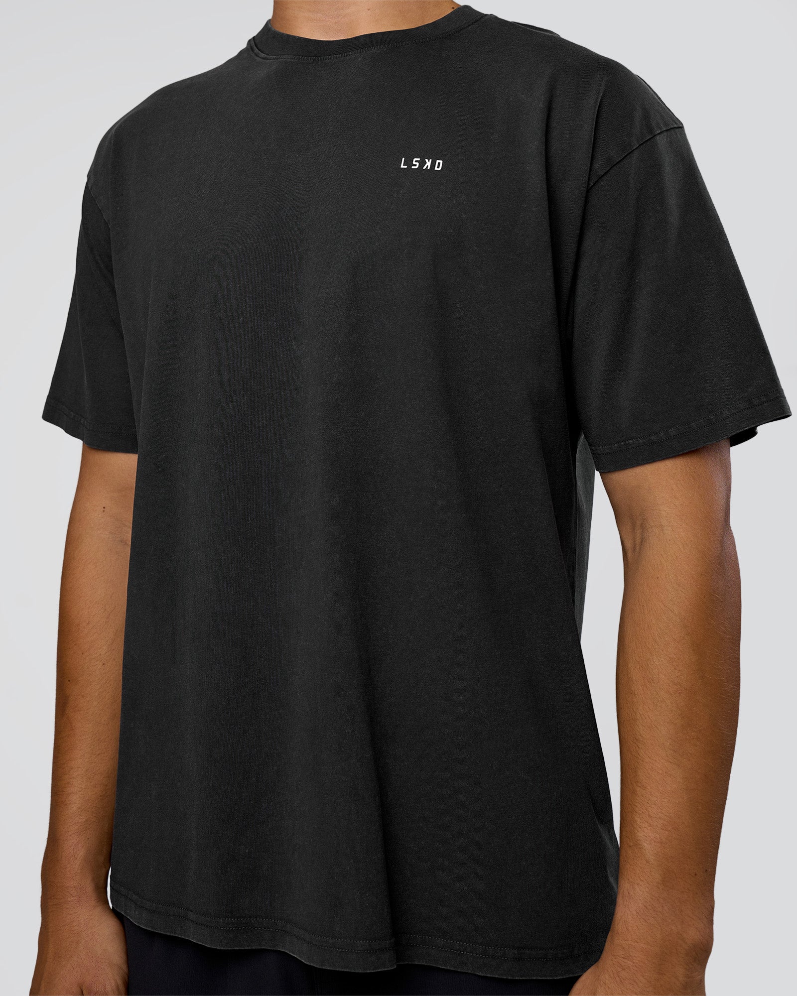 We Love This FLXCotton Oversized Tee - Black Washed-White | LSKD