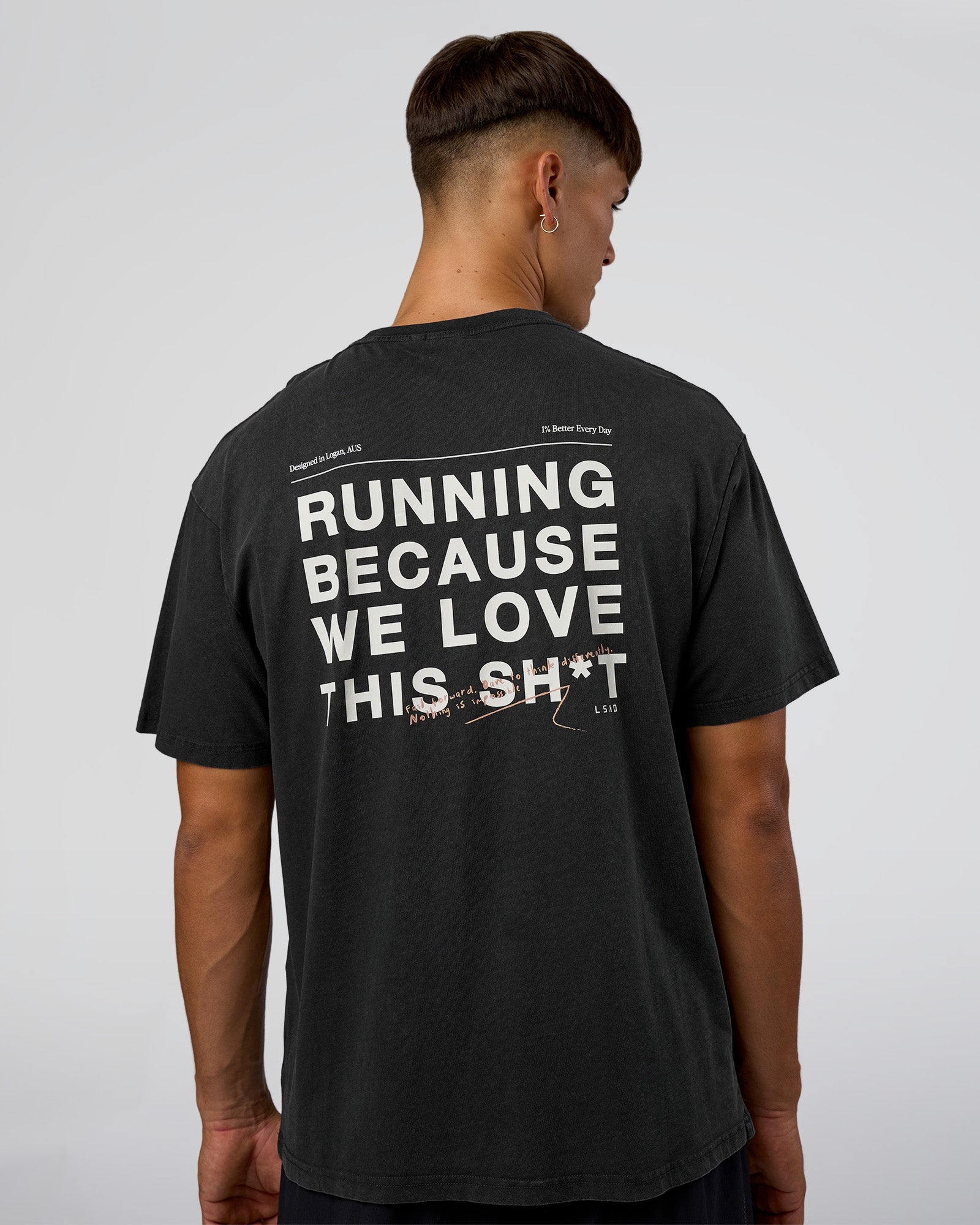 We Love This FLXCotton Oversized Tee - Black Washed-White | LSKD